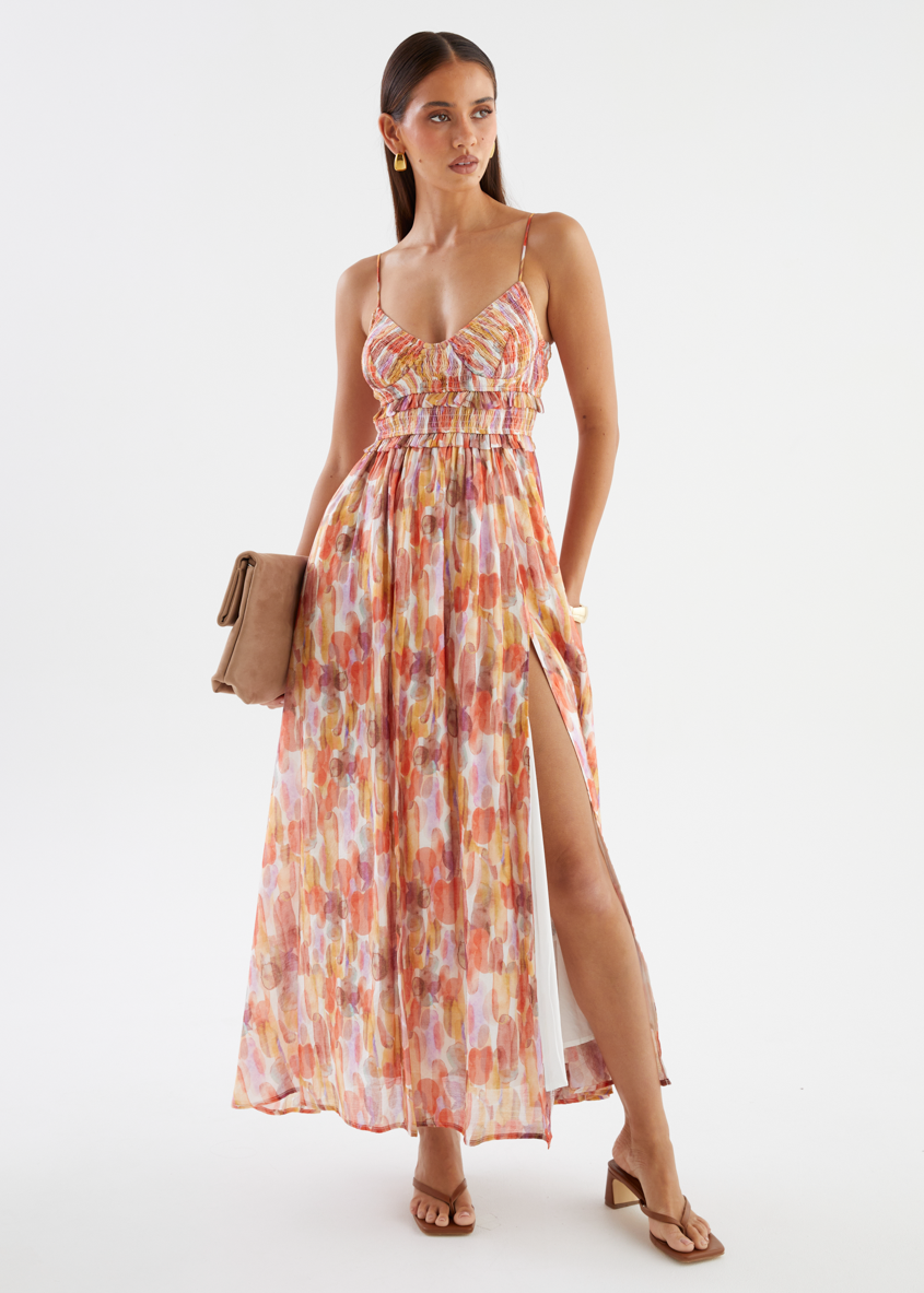 Jacey Maxi Dress - Sherbet Watercolour  Gingham & Heels