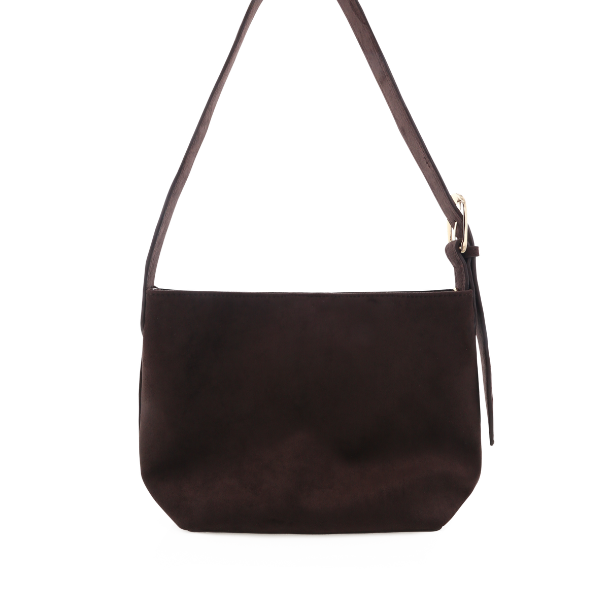 Freya Shoulder Bag Dark Cacao Suede – Gingham Heels