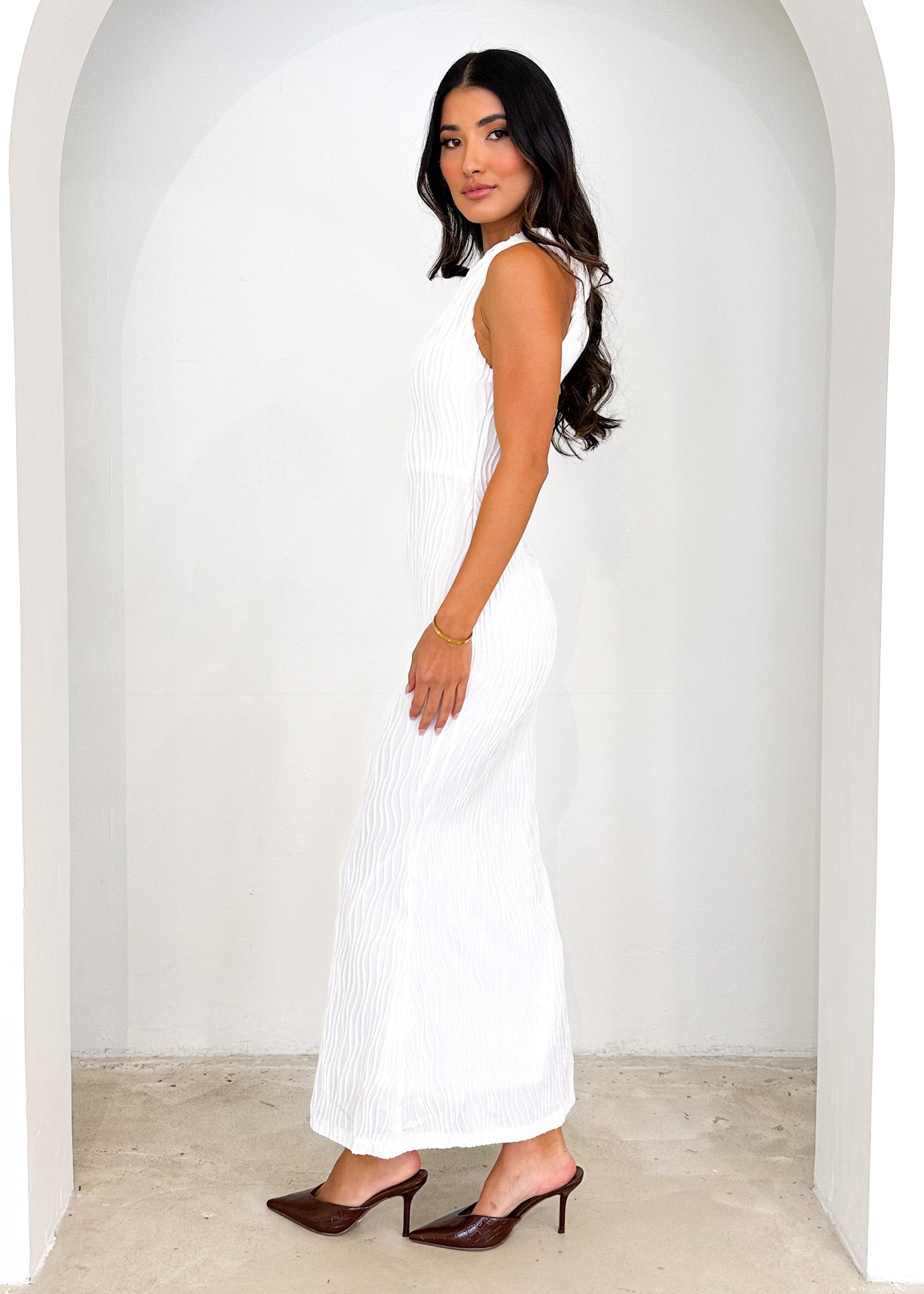 Clayso One Shoulder Maxi Dress - Off White