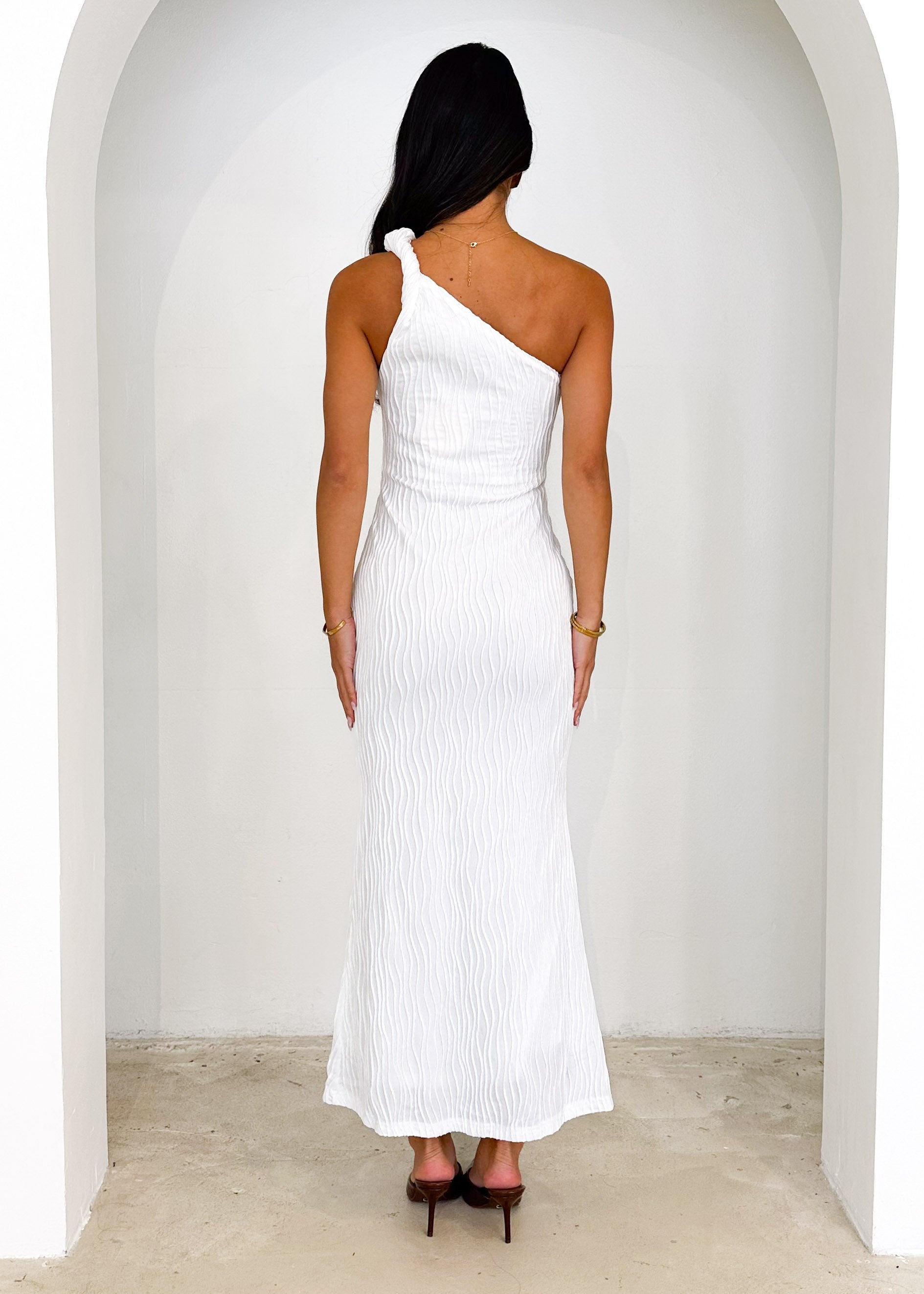 Clayso One Shoulder Maxi Dress - Off White
