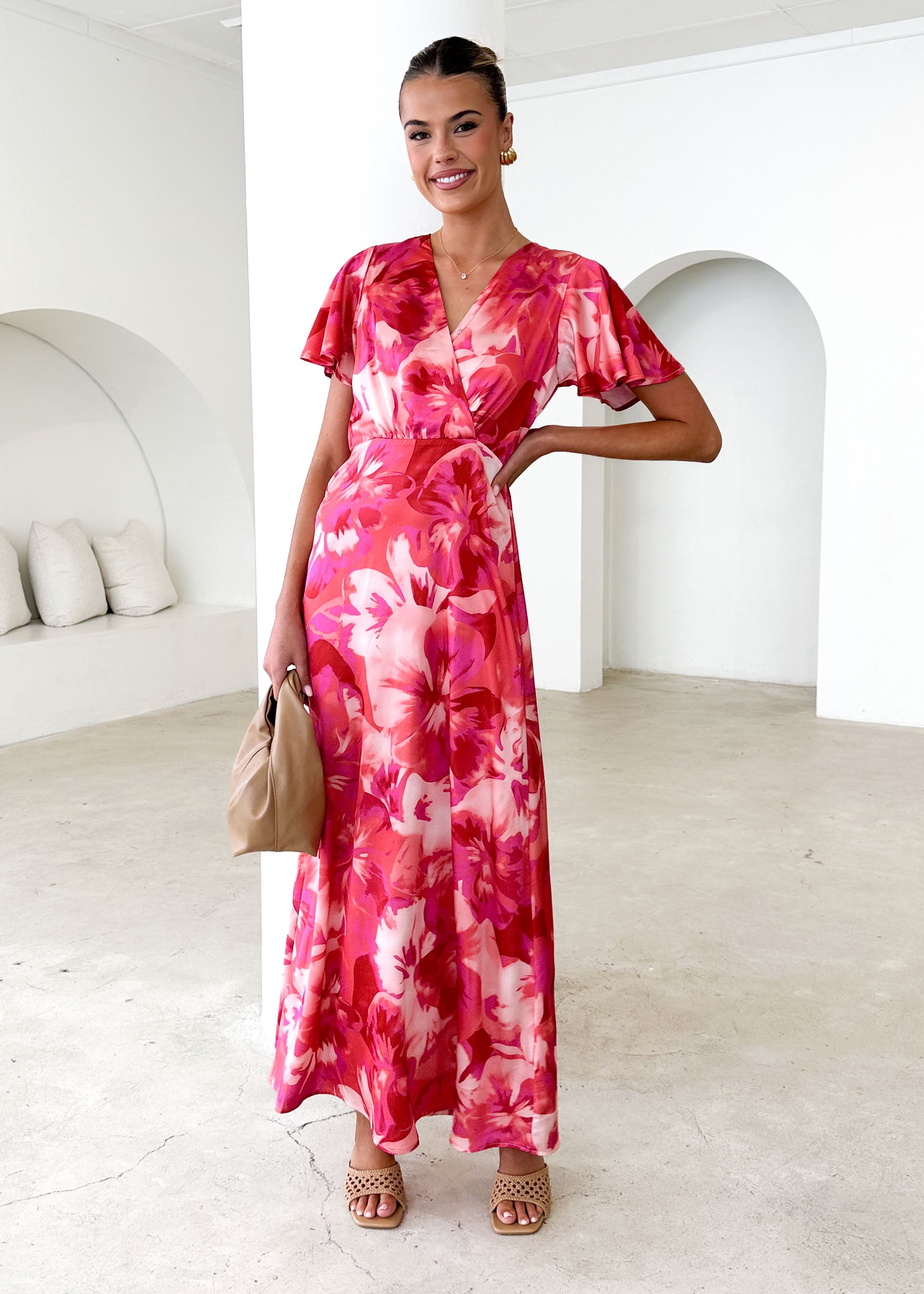 Collective Swimwear - Delphine Maxi Dress - Berry Flowers featured image