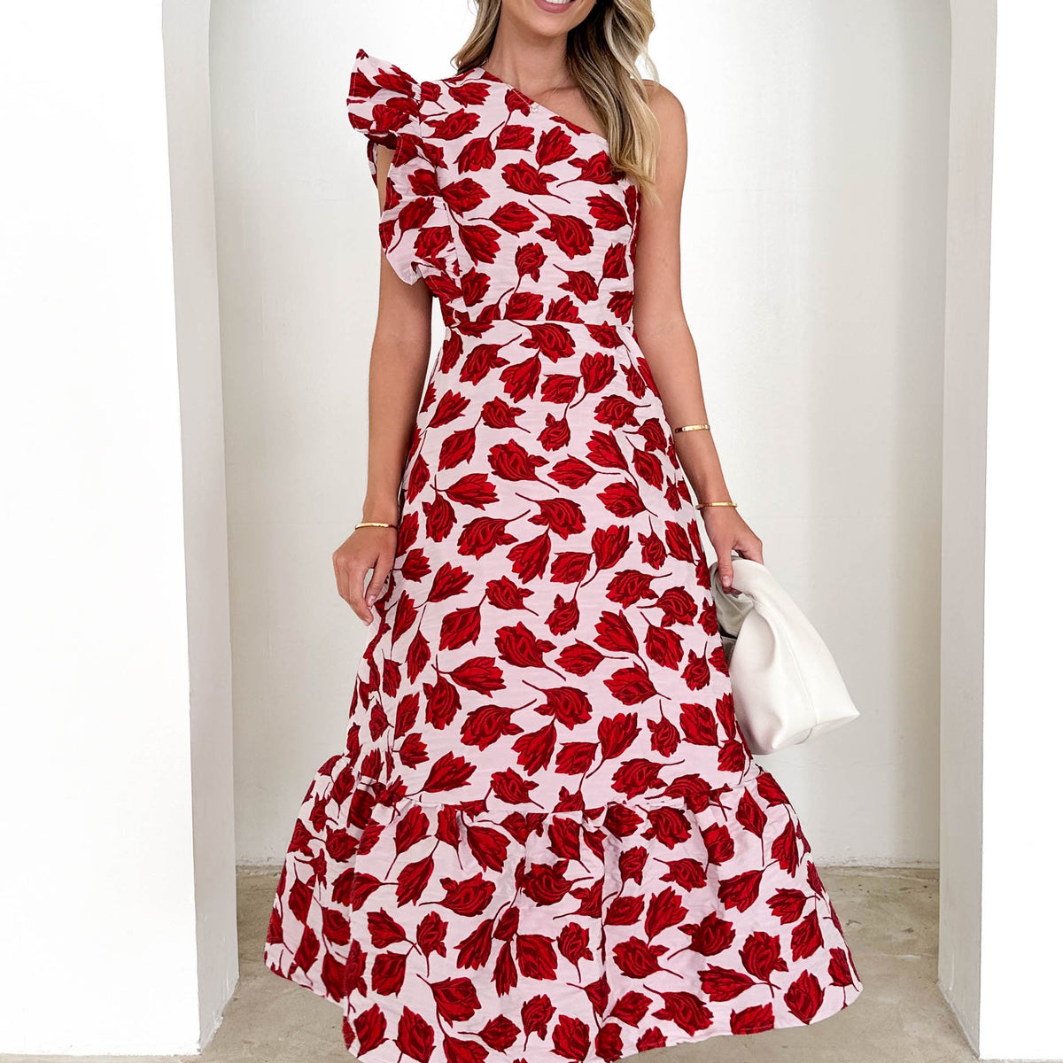 Florez One Shoulder Midi Dress