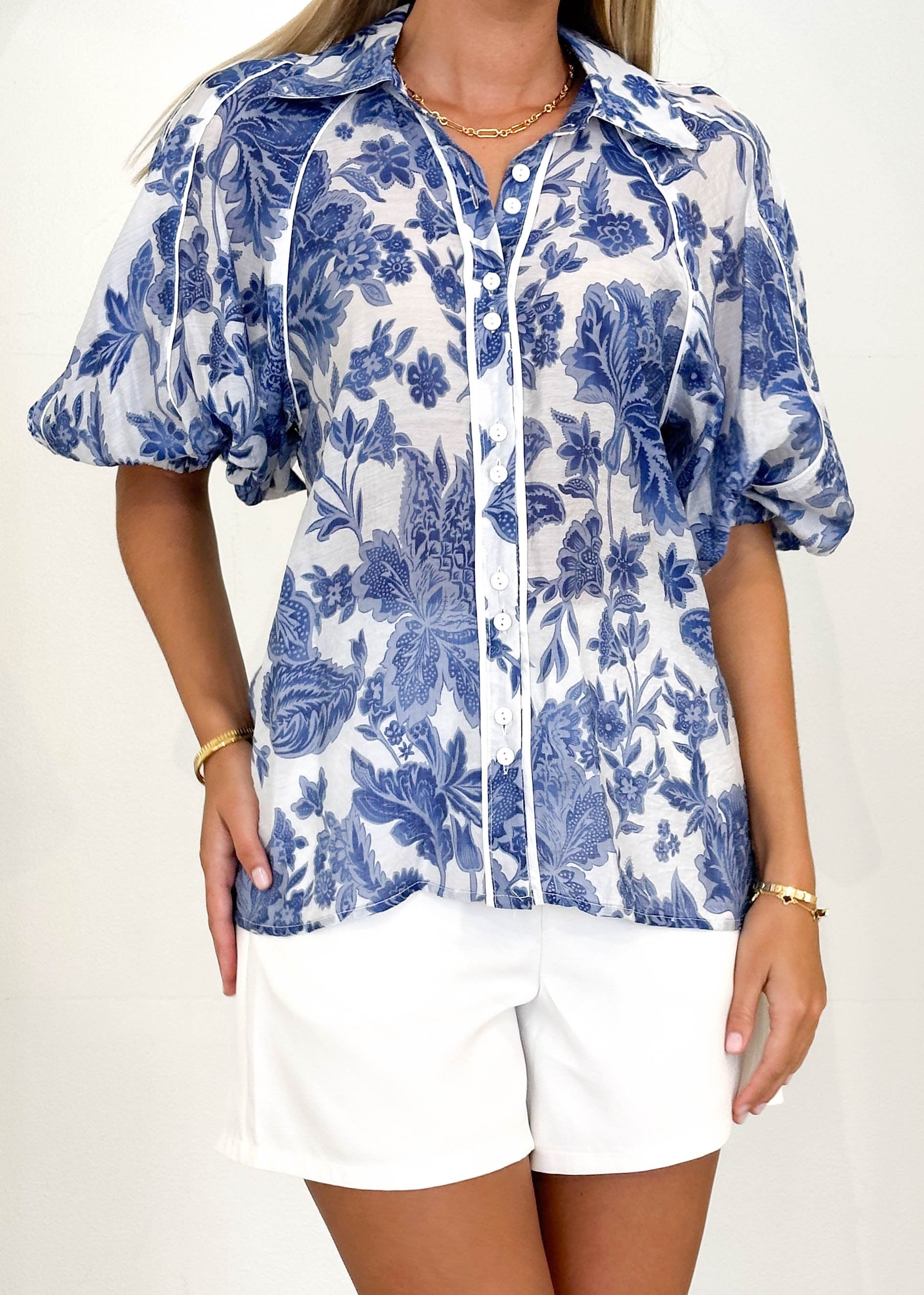 Treely Shirt - Blue Floral