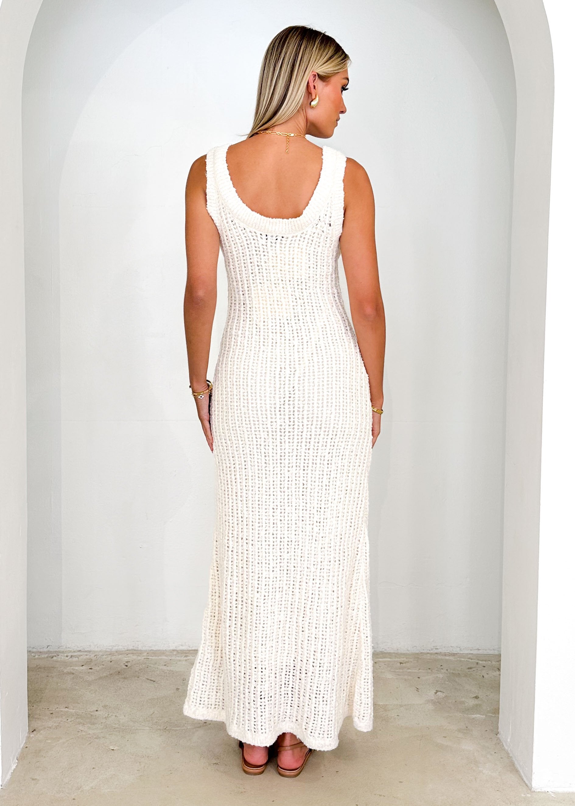 Delarro Knit Maxi Dress - Off White