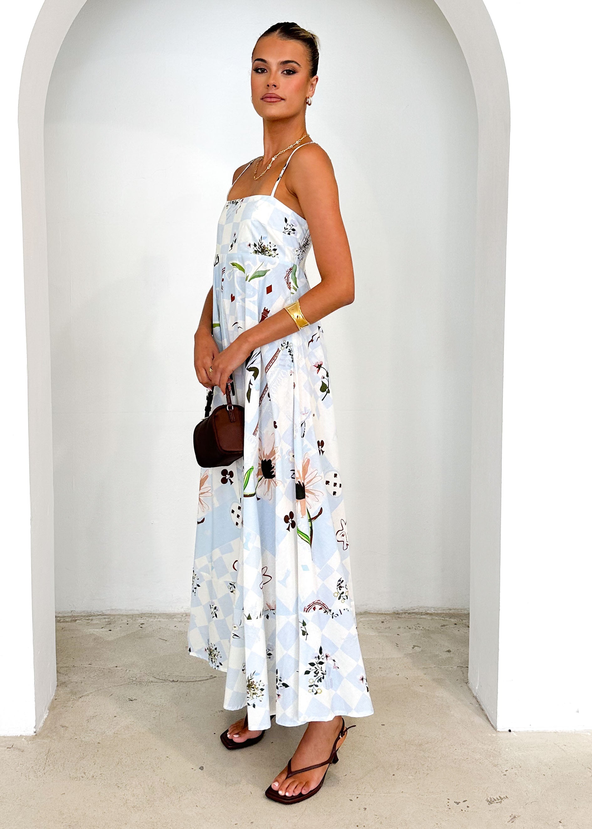 Collective Swimwear - Xanthe Maxi Dress - Blue Patchwork fifth image