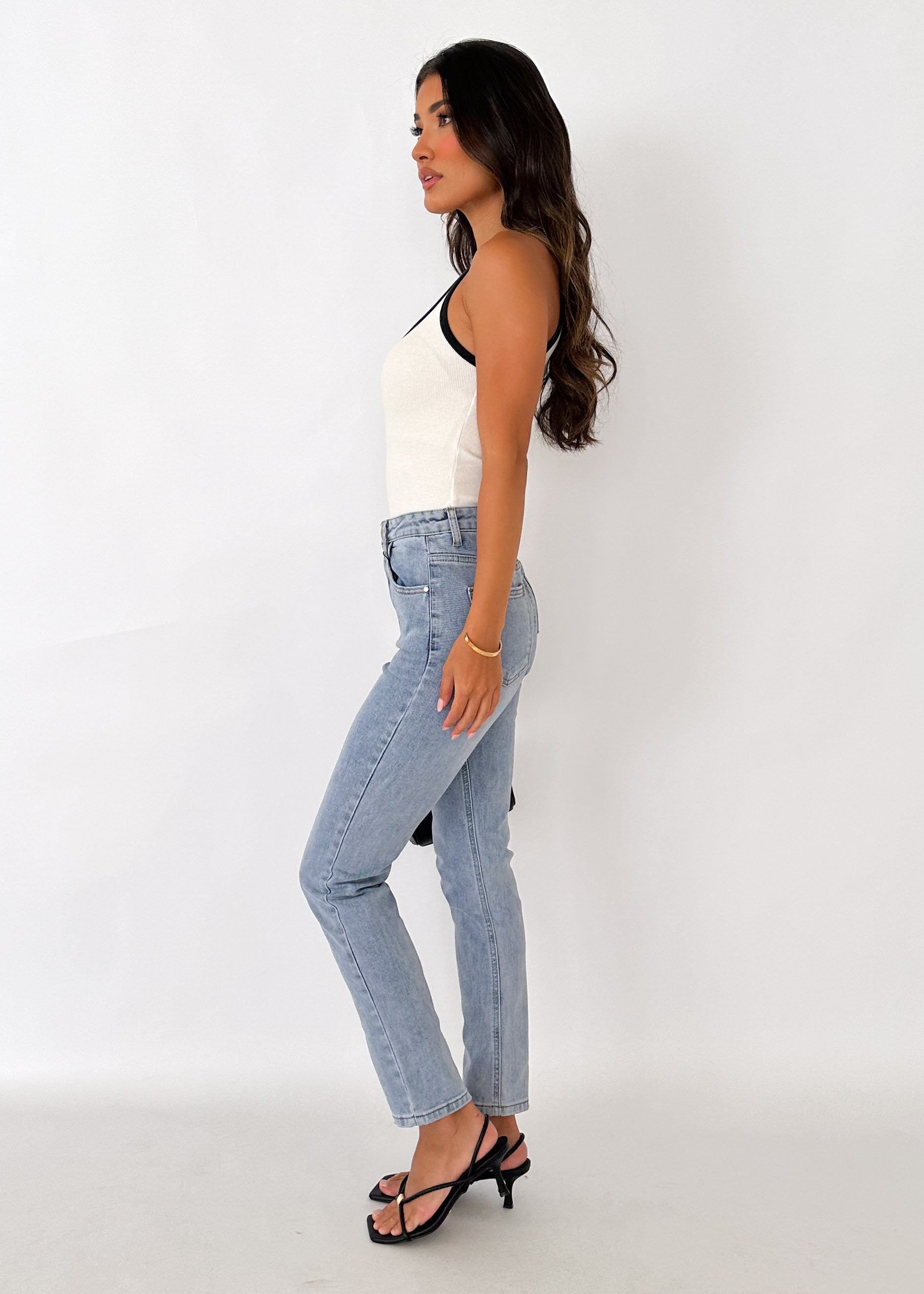 Harrie High Rise Stretch Jeans - Light Wash