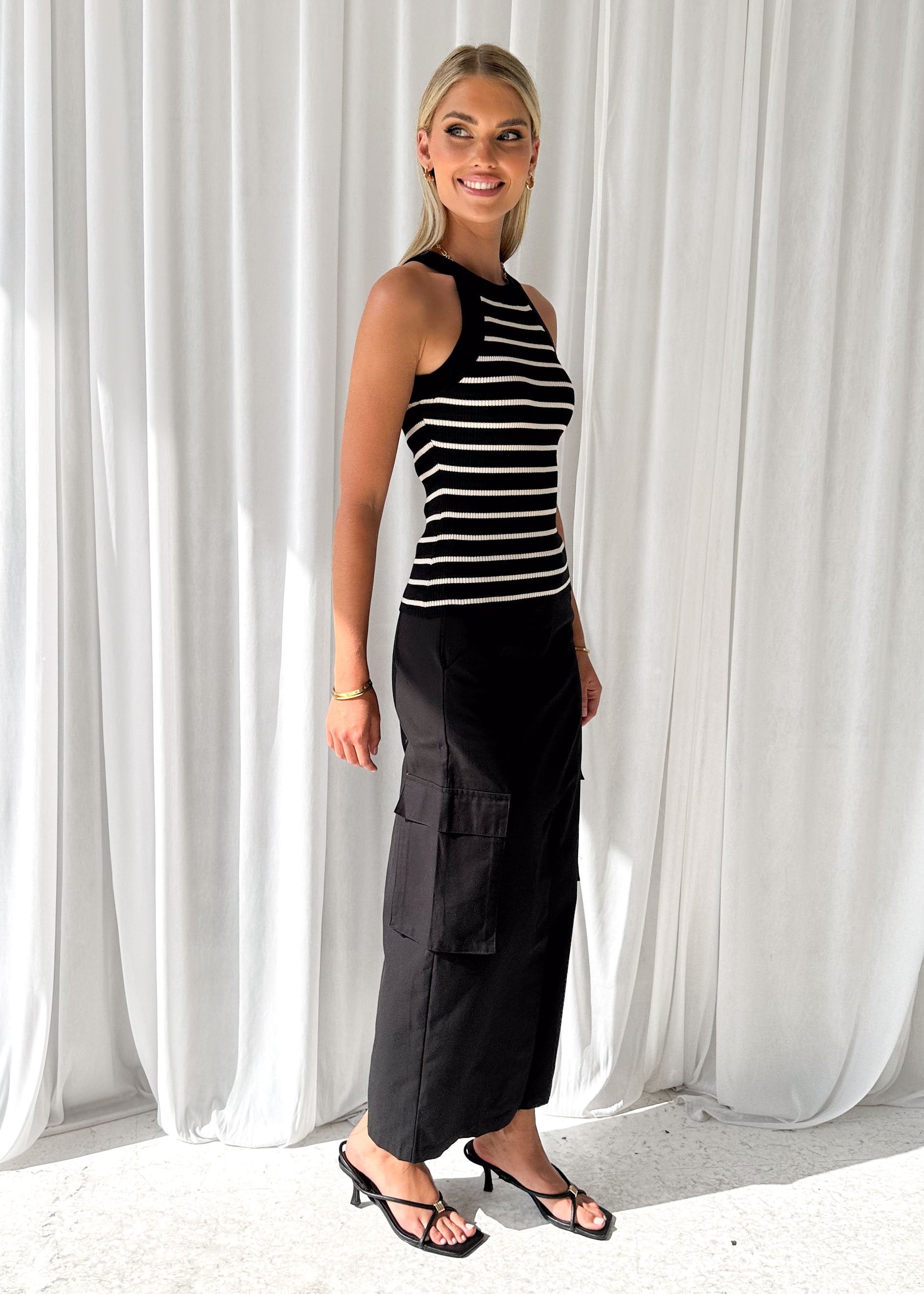 Baretta Knit Top - Black Stripe