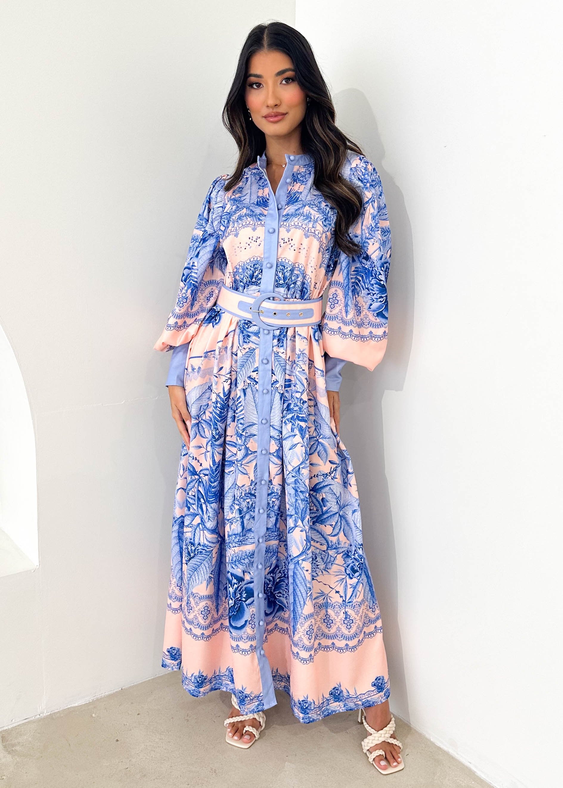 Solada Maxi Dress - Blue Floral