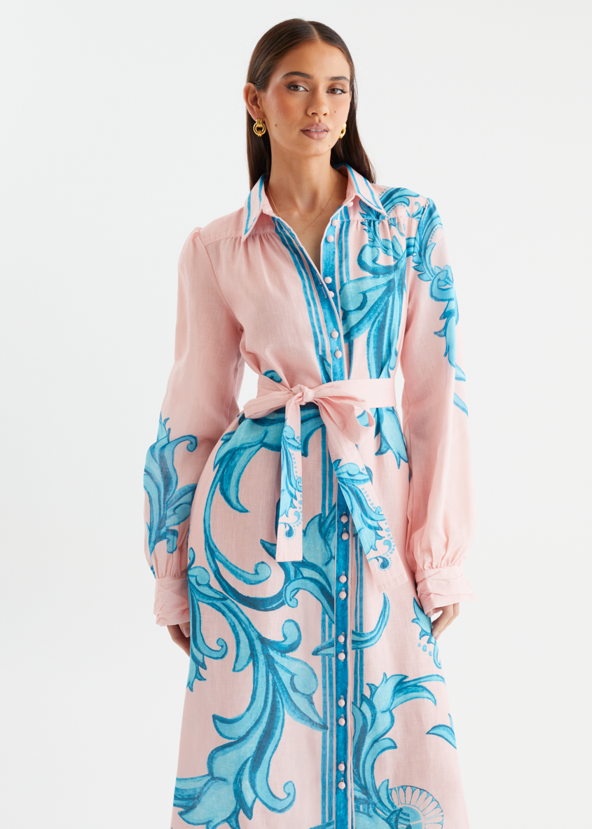 Maegan Mini Dress - Aqua / Pink Zayna main image 1