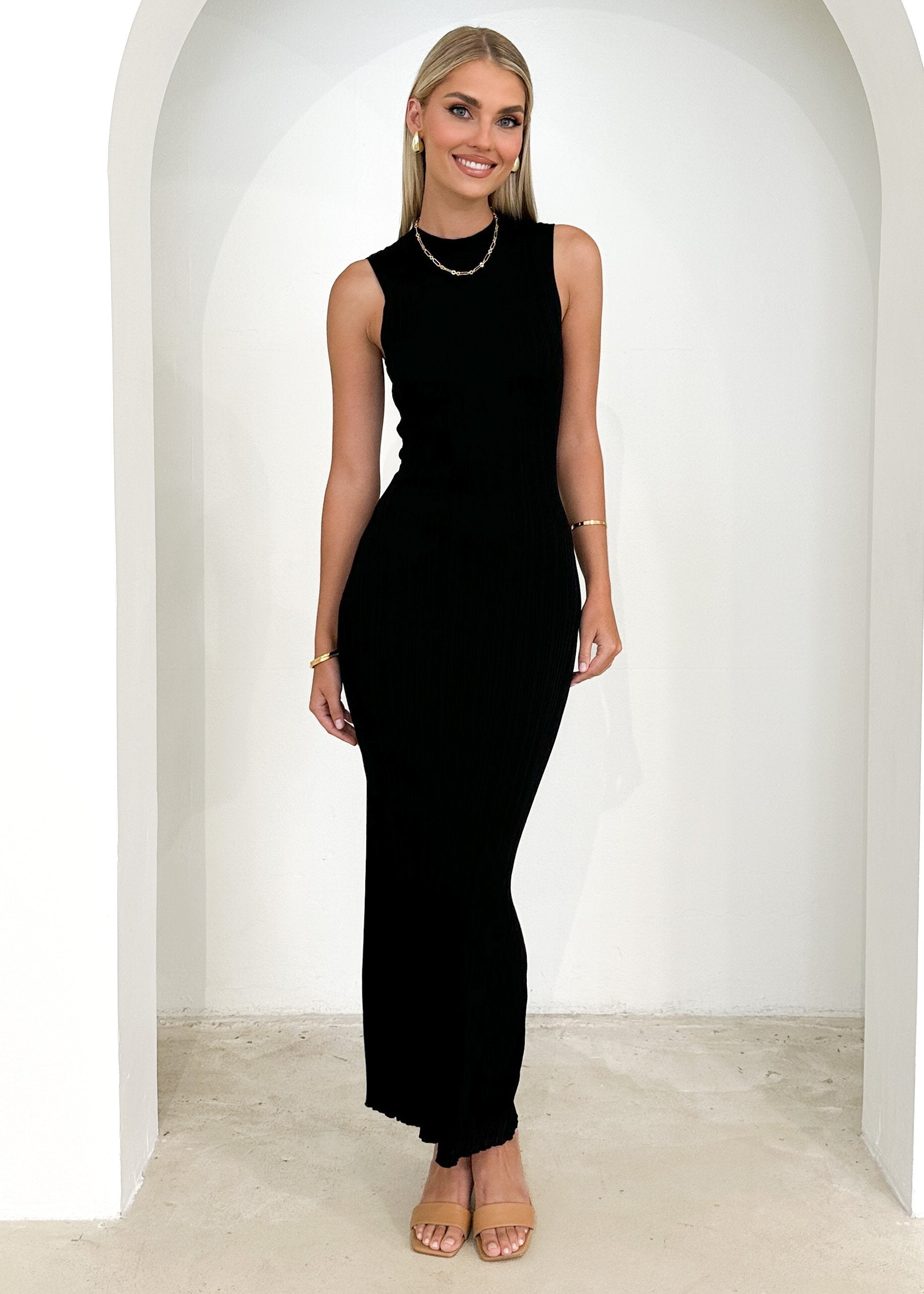 Edsoe Knit Midi Dress - Black