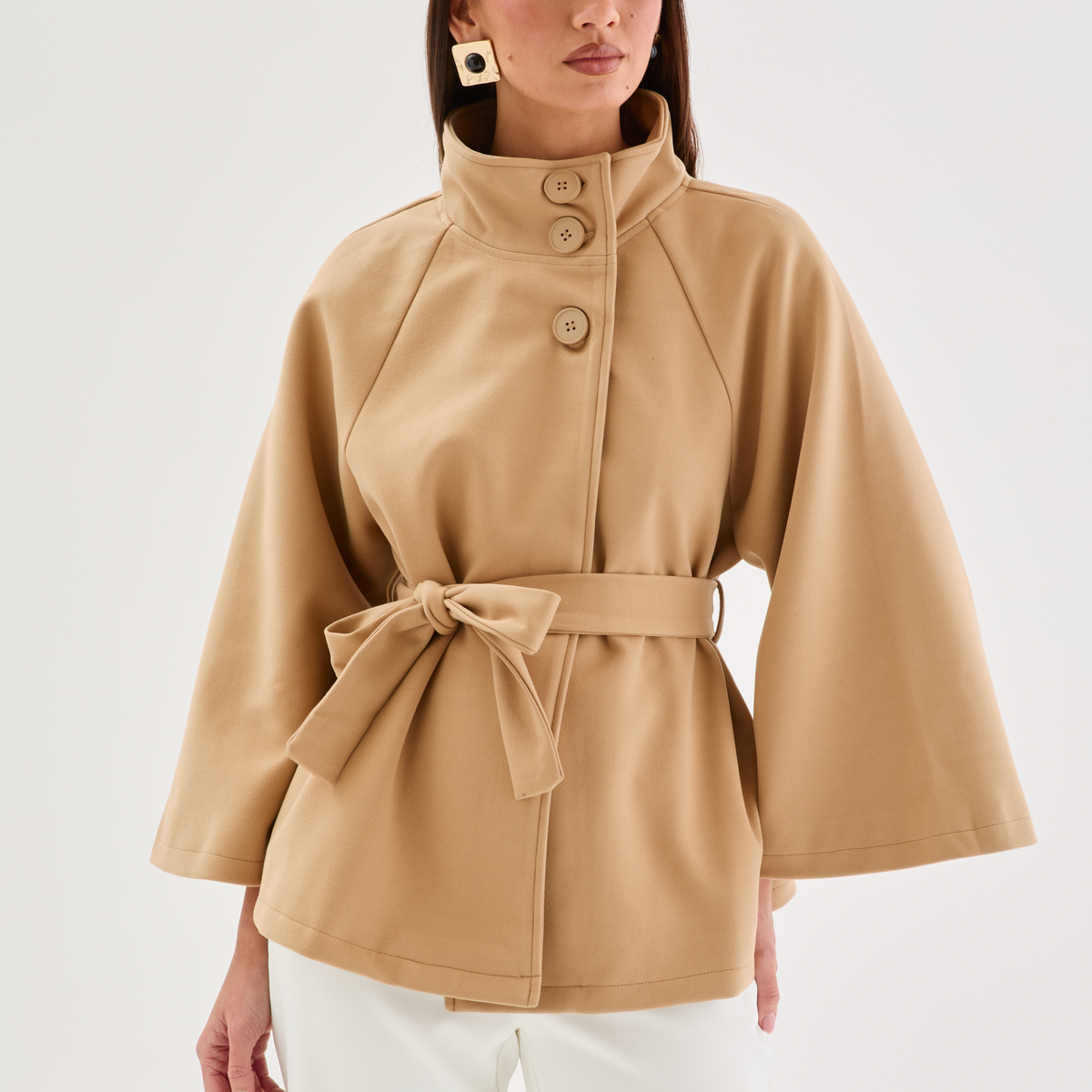 Corella Cape Coat - Camel – Gingham & Heels