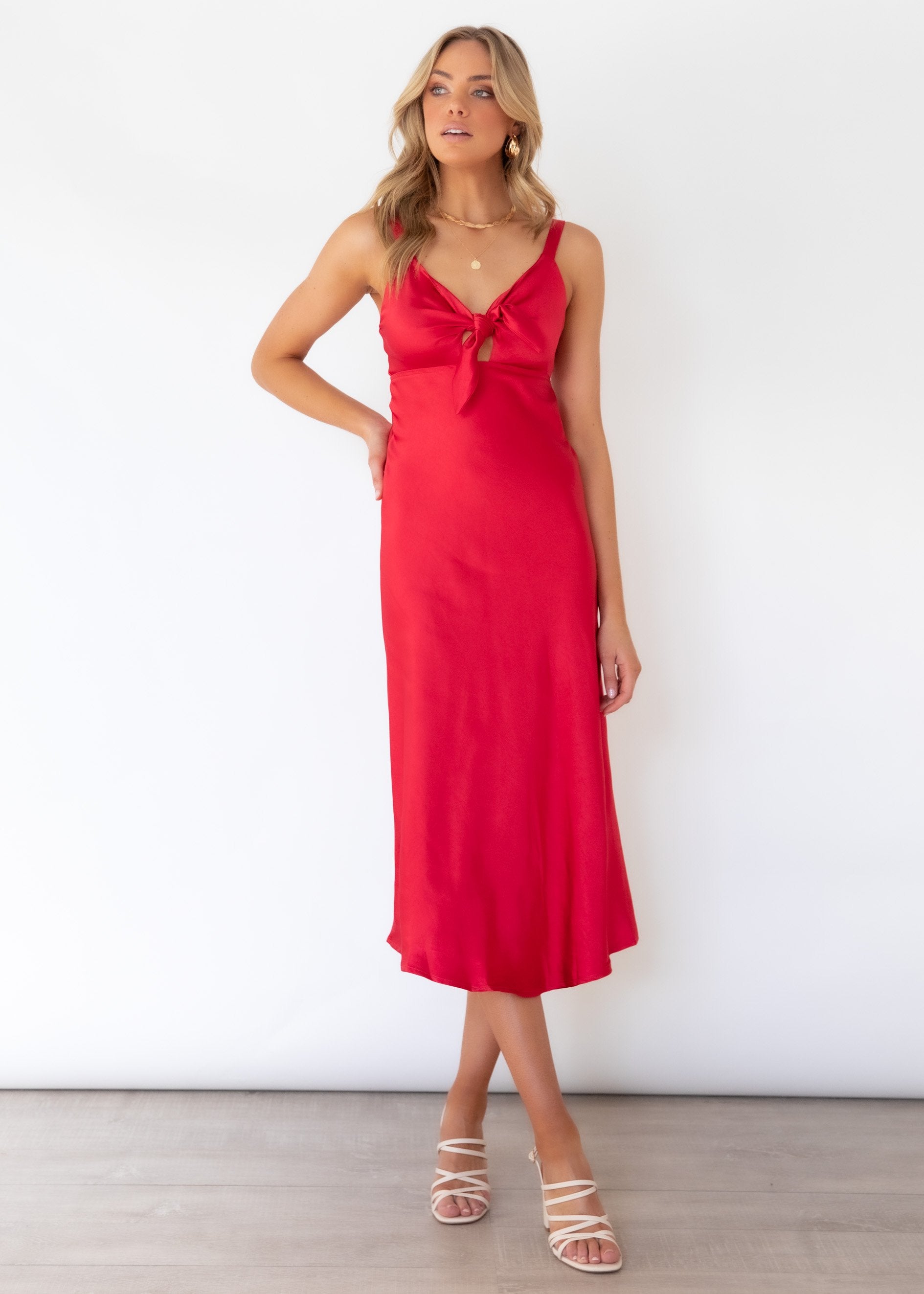 Lilah Tie Dress - Red