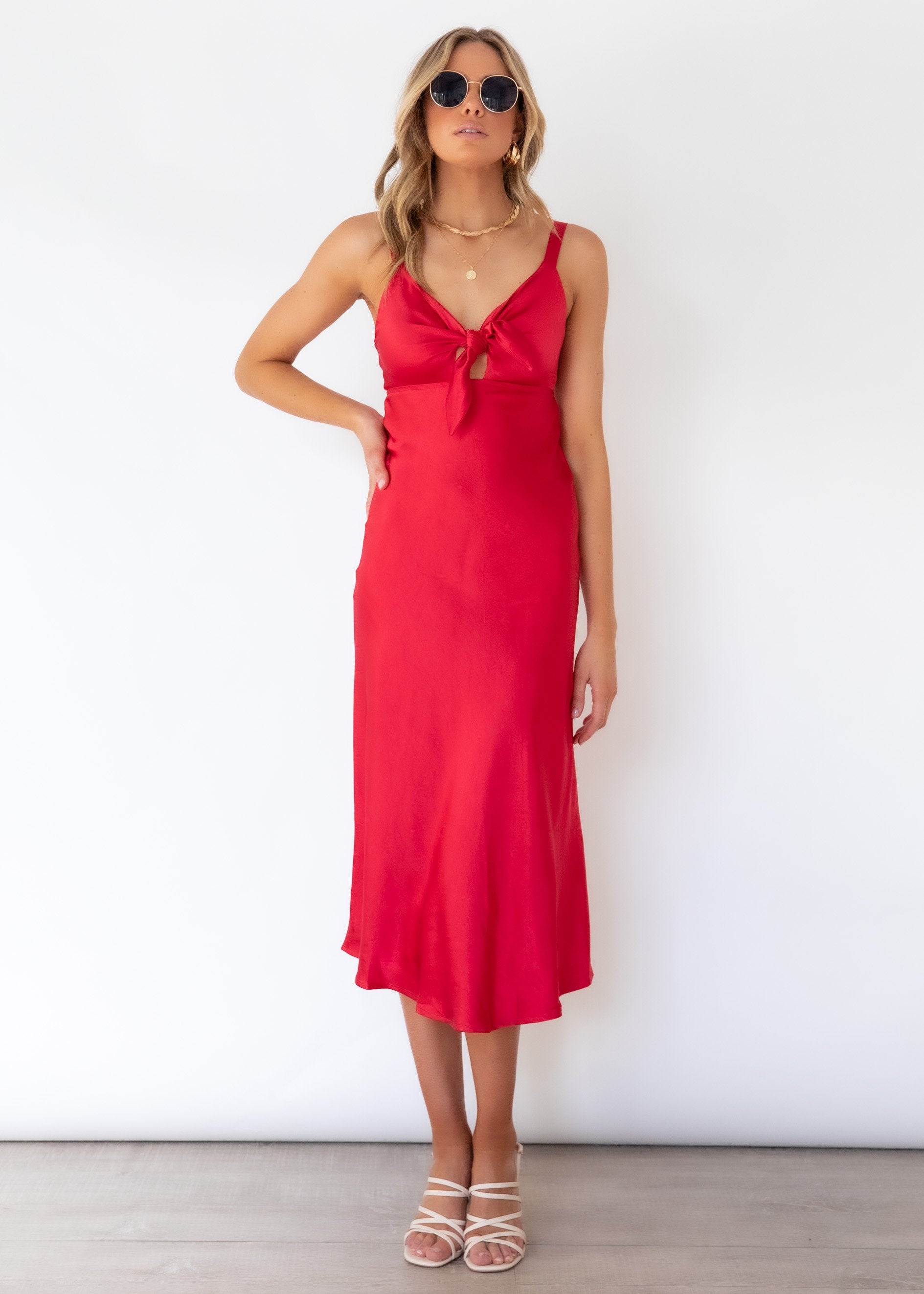 Lilah Tie Dress - Red