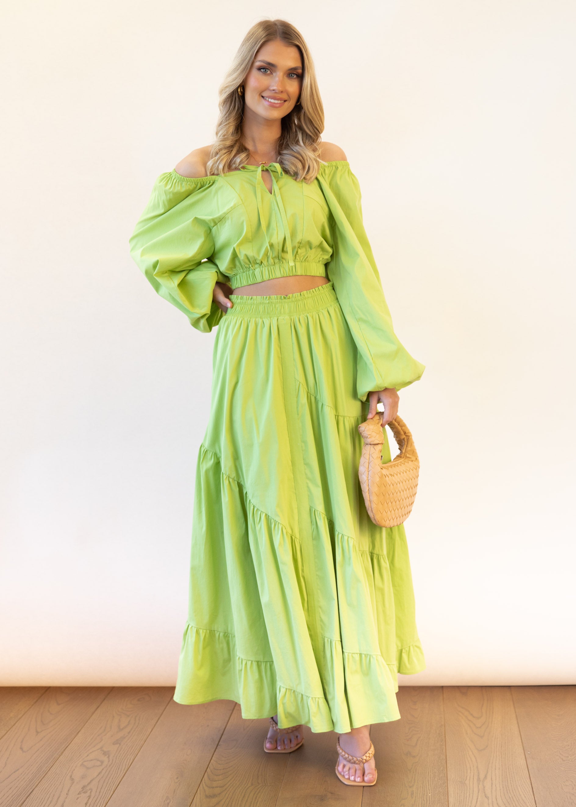 Gillia Cropped Blouse - Lime