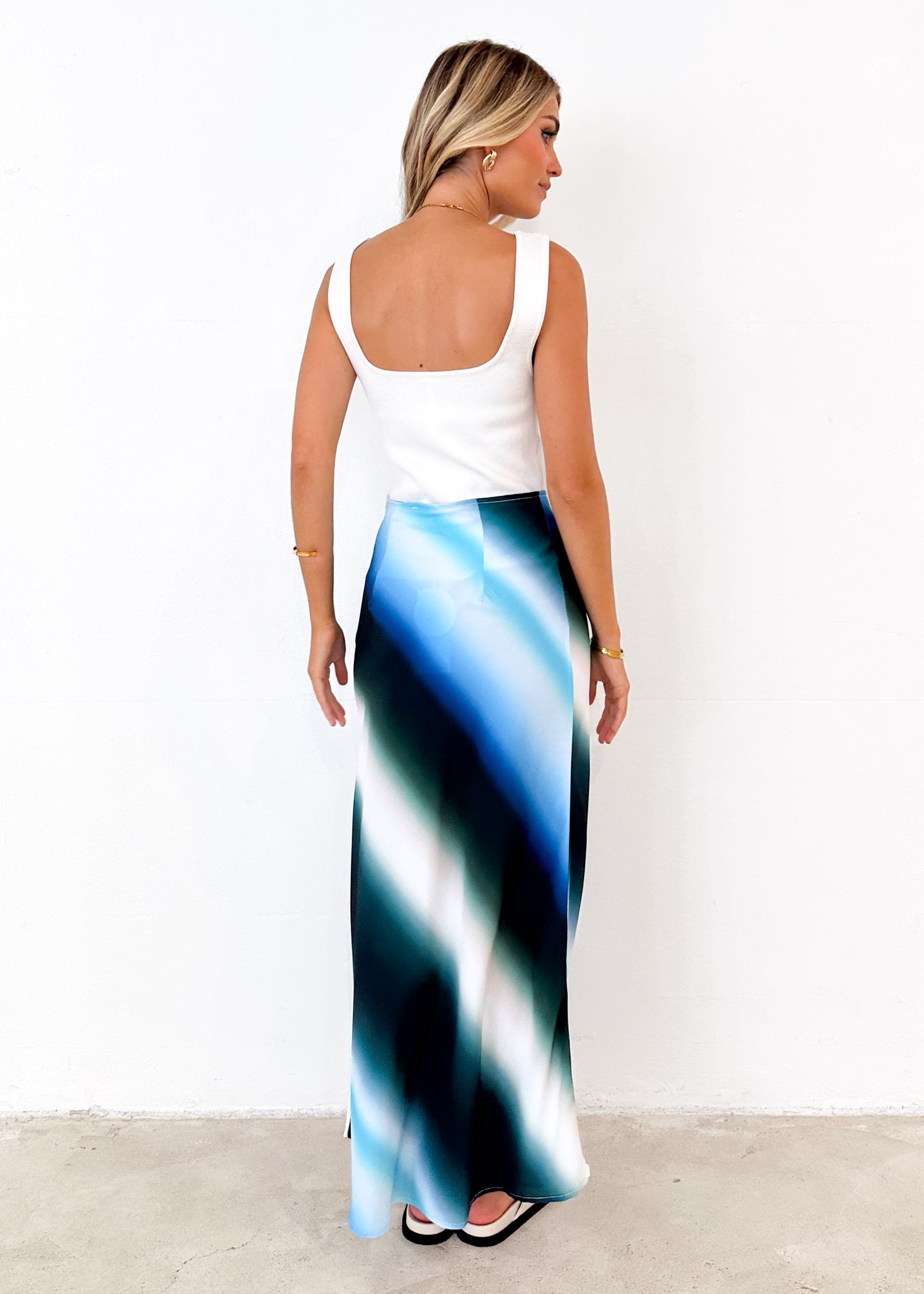 Nessiko Maxi Skirt - Blue Tie Dye