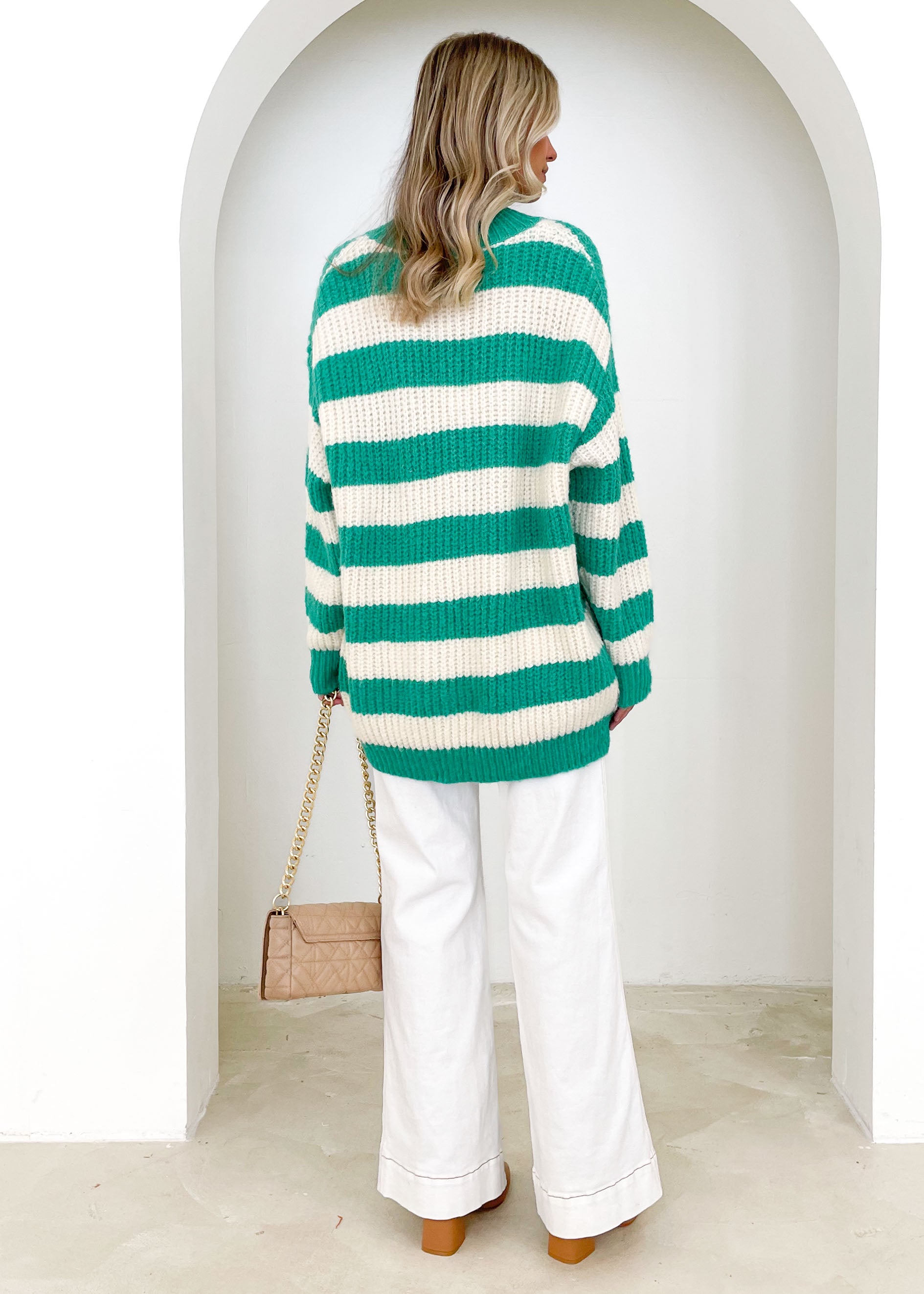 Maycey Sweater - Green Stripe