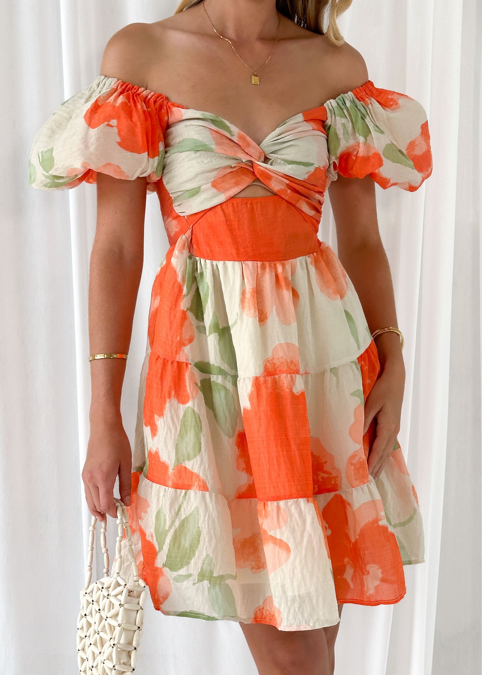 Kraylo Dress - Tangerine Flowers