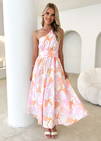 Peach one 2024 shoulder dress