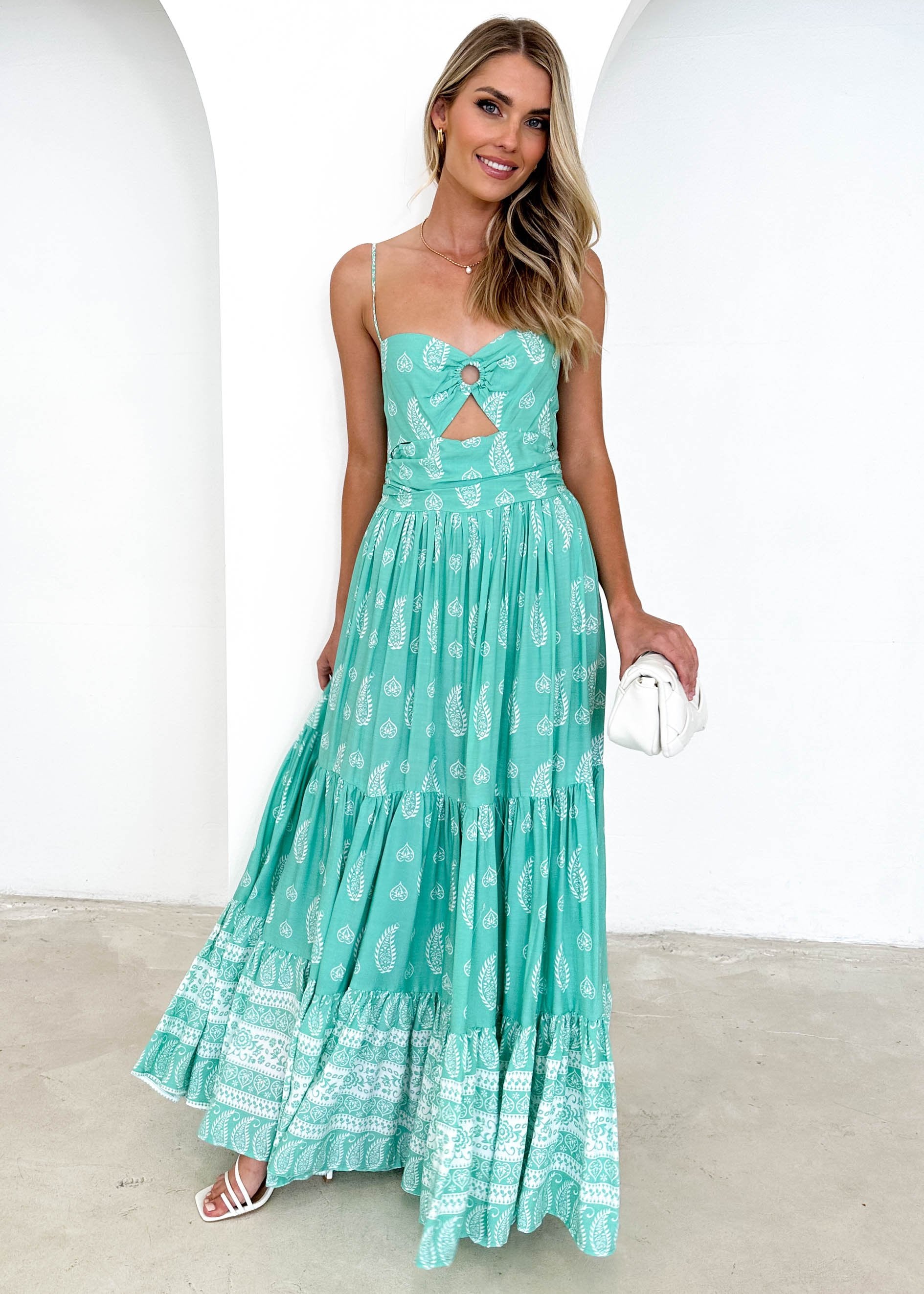 Tully Maxi Dress - Peppermint Paisley