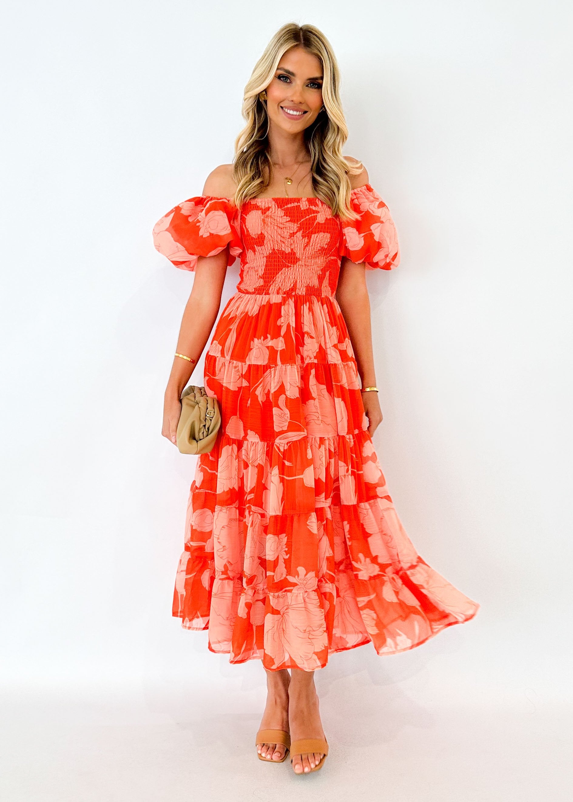 Lanco Maxi Dress - Tangerine Floral