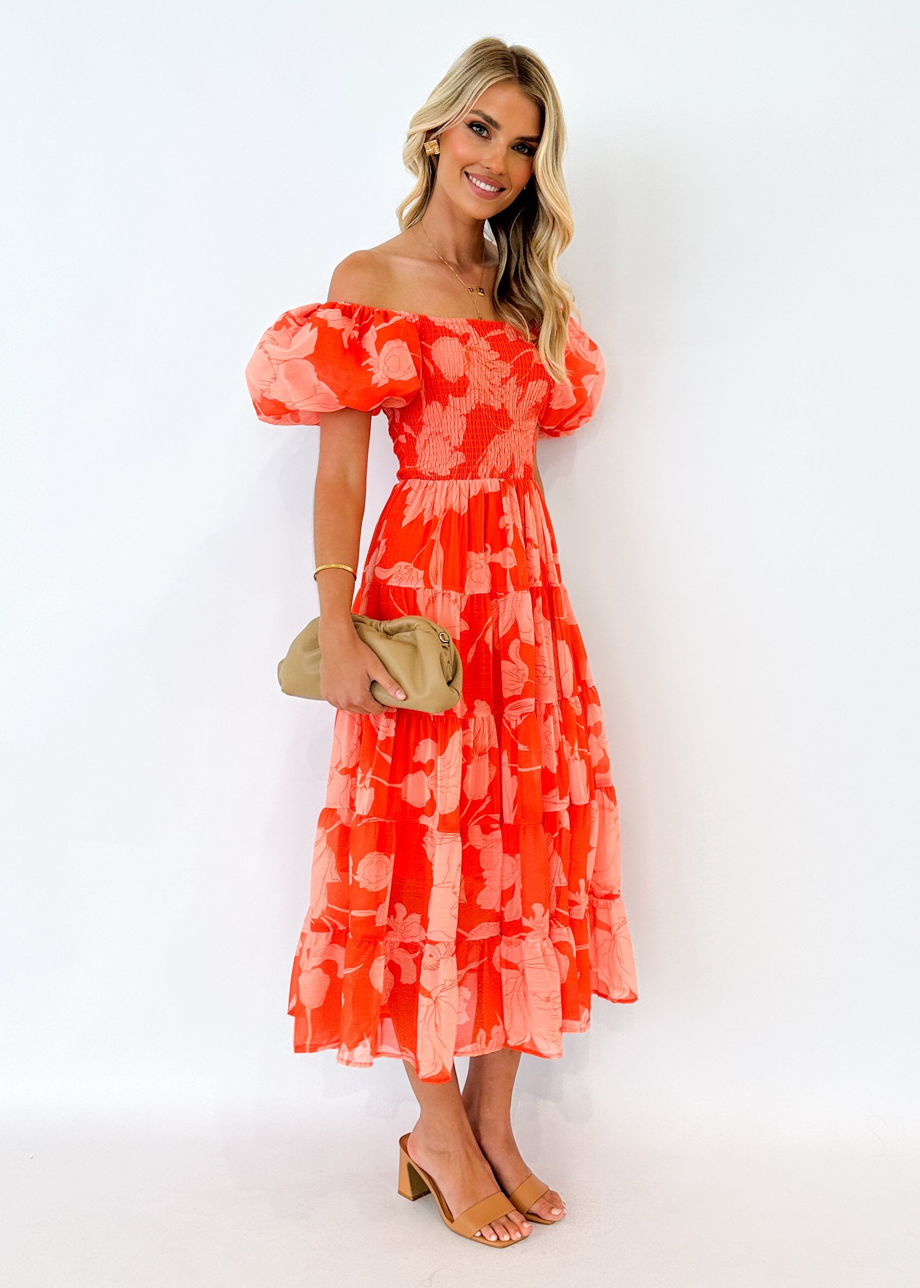 Lanco Maxi Dress - Tangerine Floral