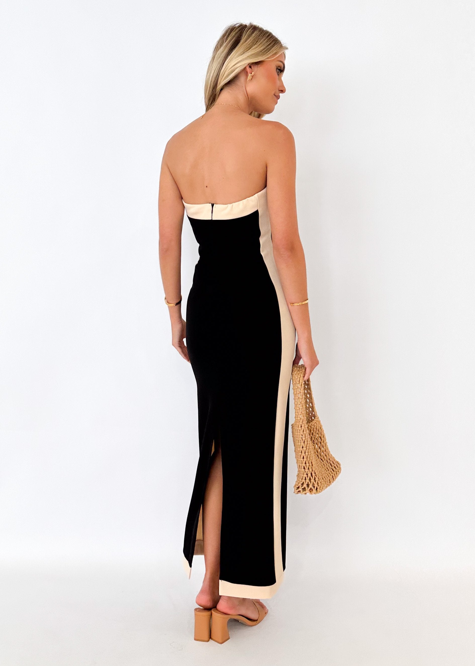 Athena Strapless Maxi Dress - Black