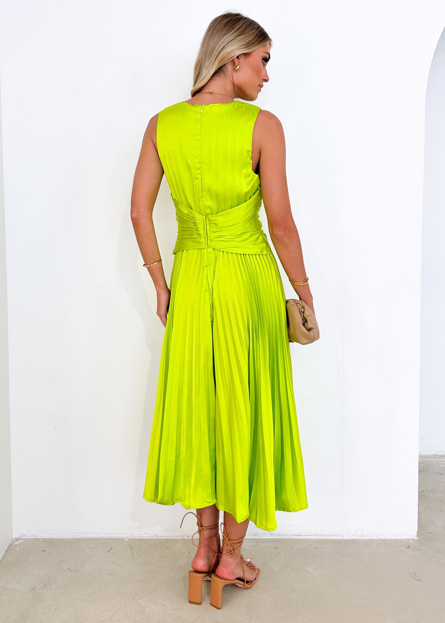 Lance Midi Dress - Lime