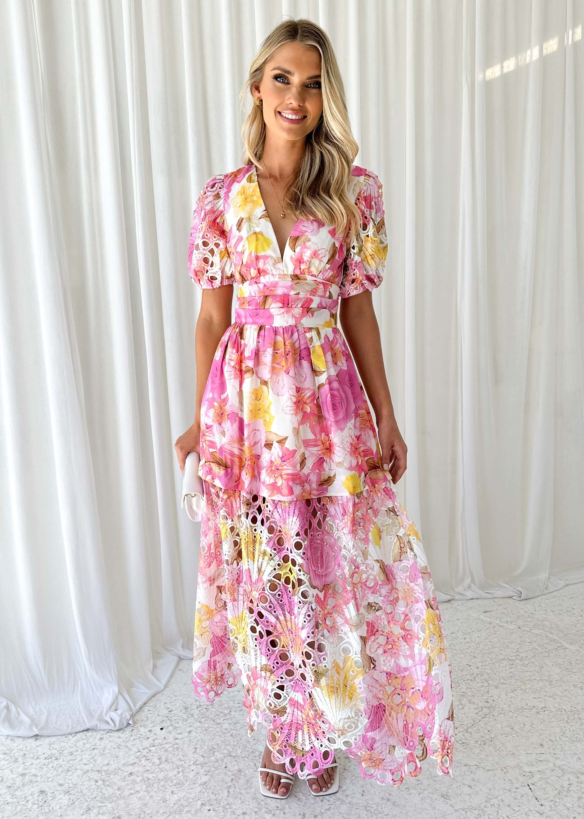 Stause Maxi Dress - Pink Floral