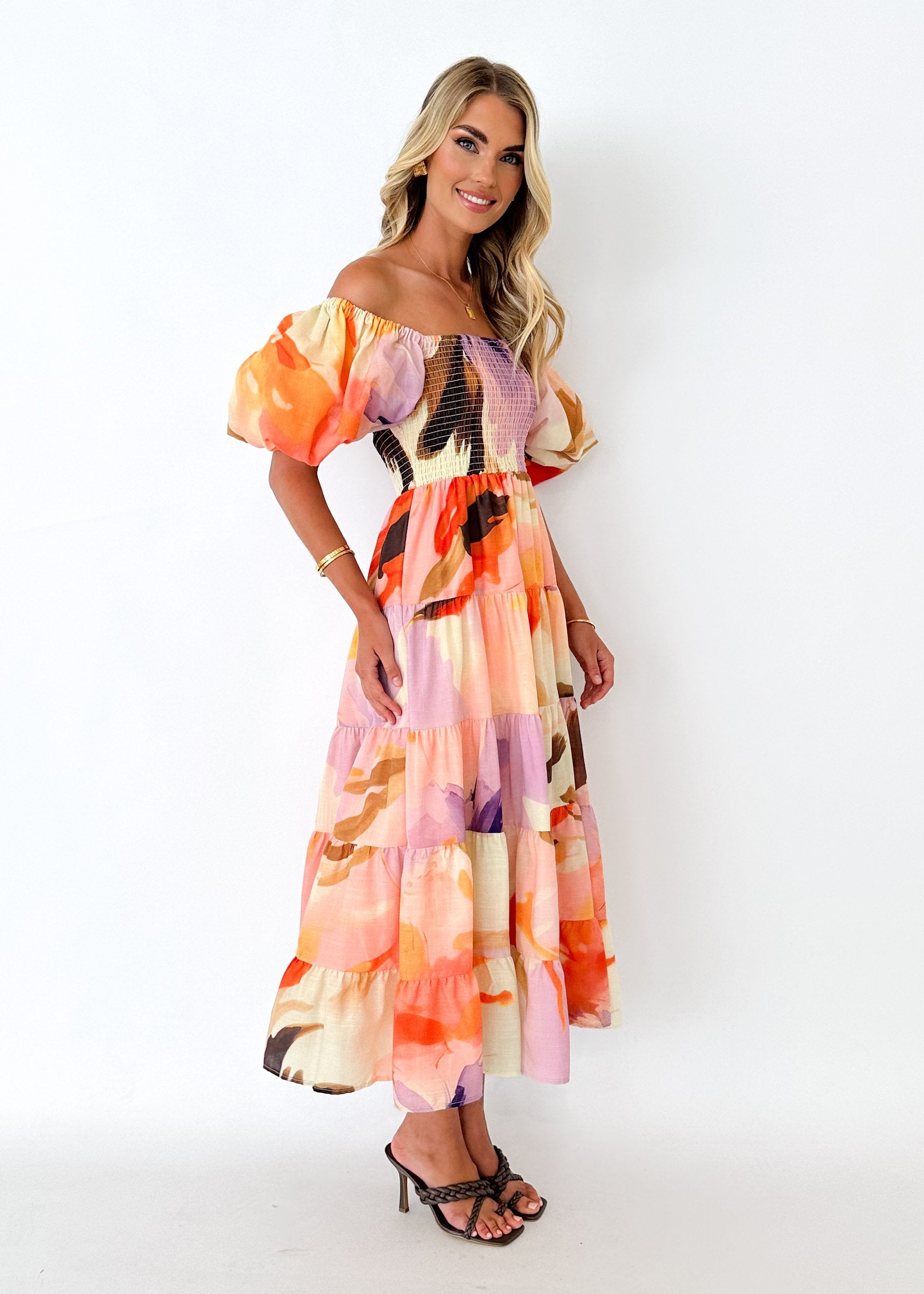 Vellora Midi Dress - Lilac Calpyso