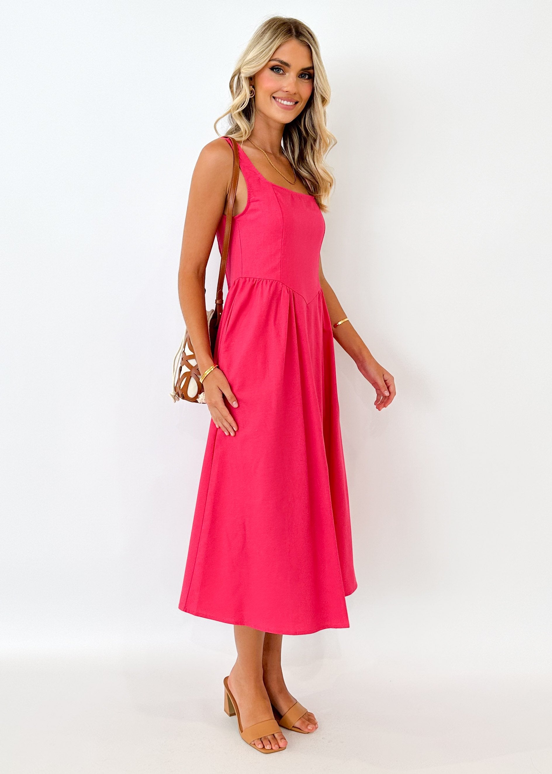 Bayso Maxi Dress - Hot Pink