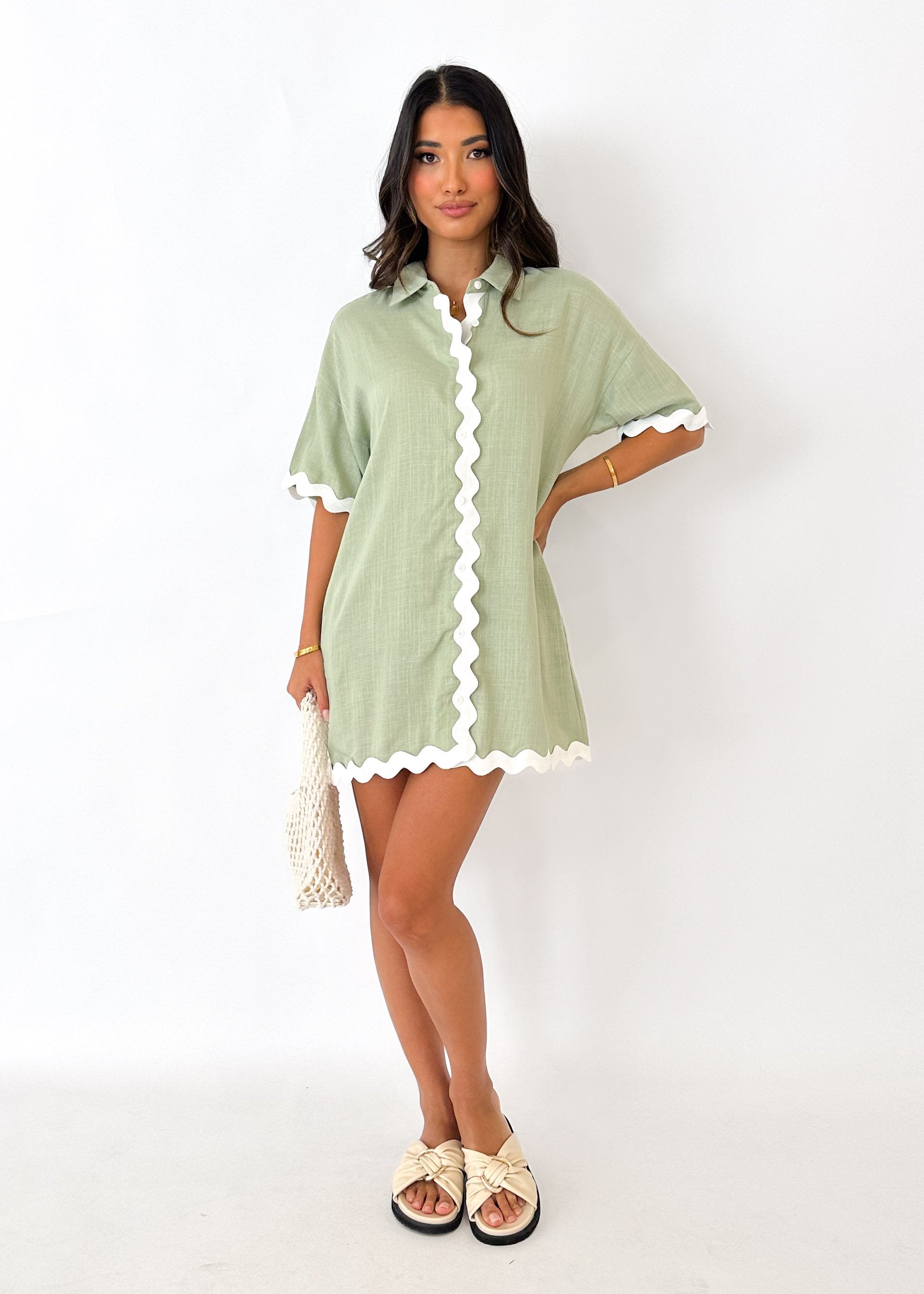 Tresho Shirt Dress - Sage