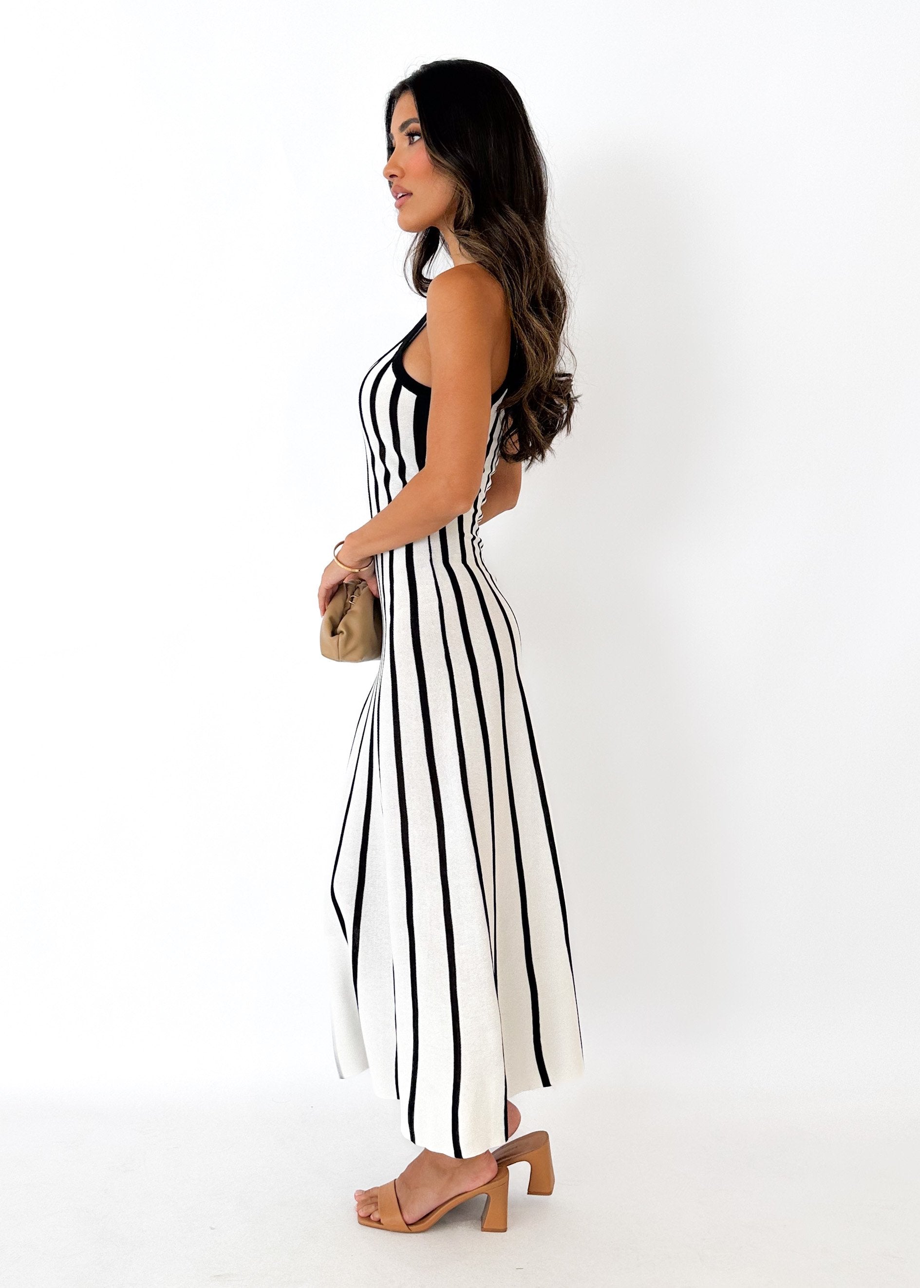 Ritter Knit Midi Dress - White Stripe