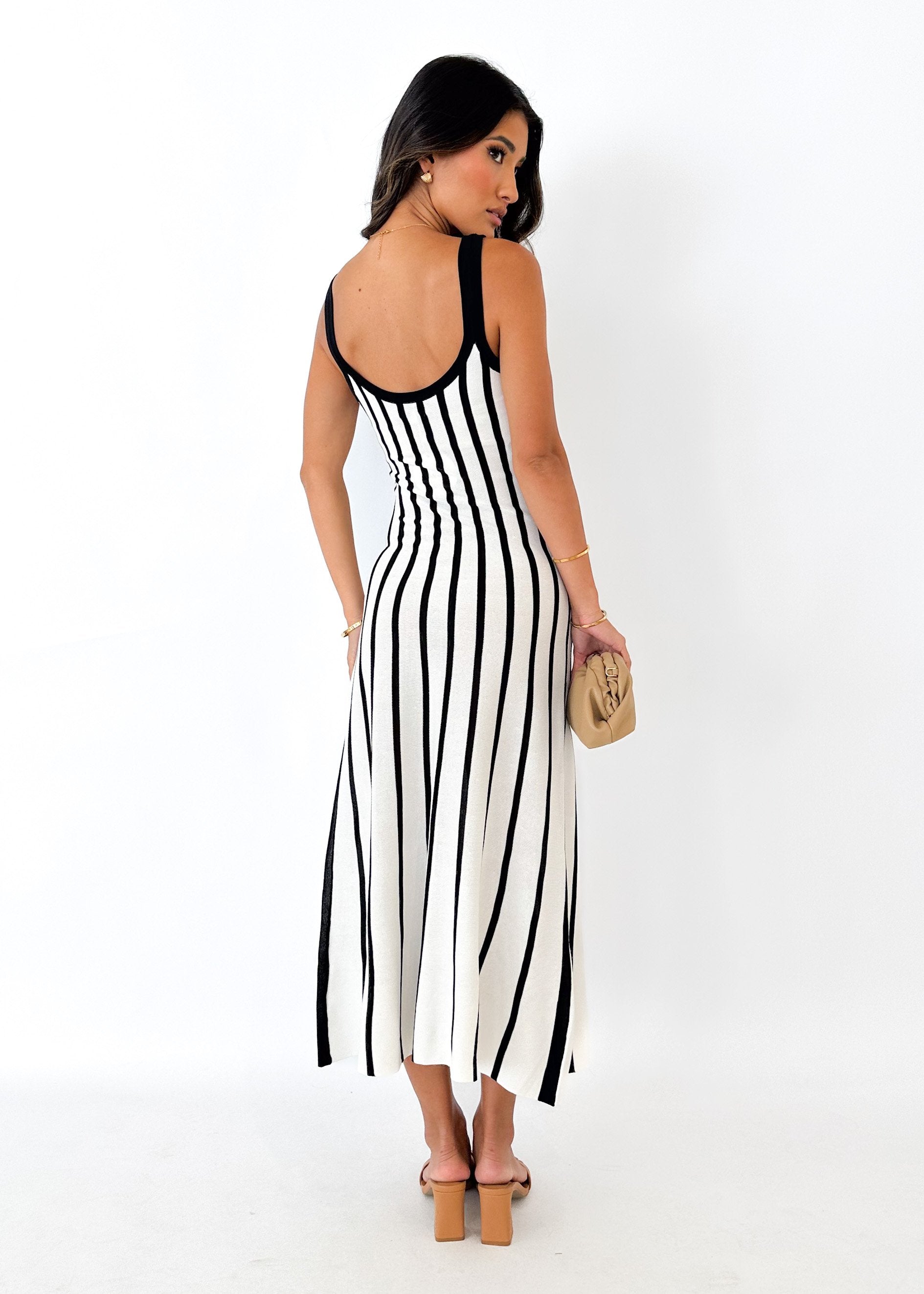 Ritter Knit Midi Dress - White Stripe