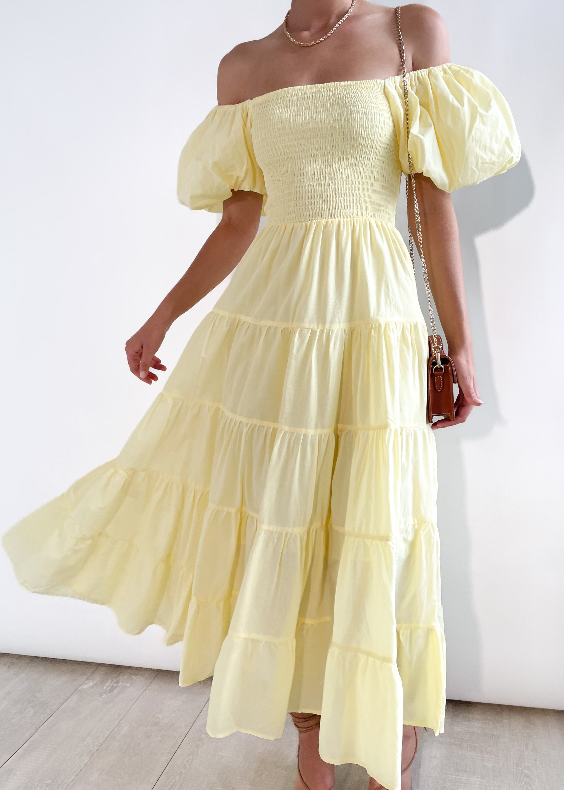Darlah Midi Dress - Lemon