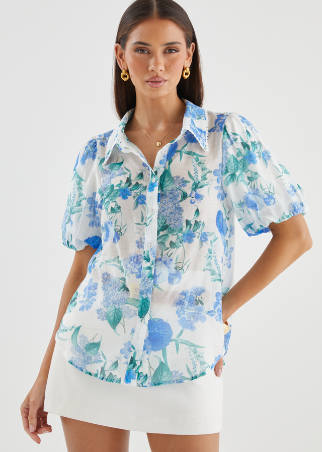 Aldiana Blouse - Blue Garden