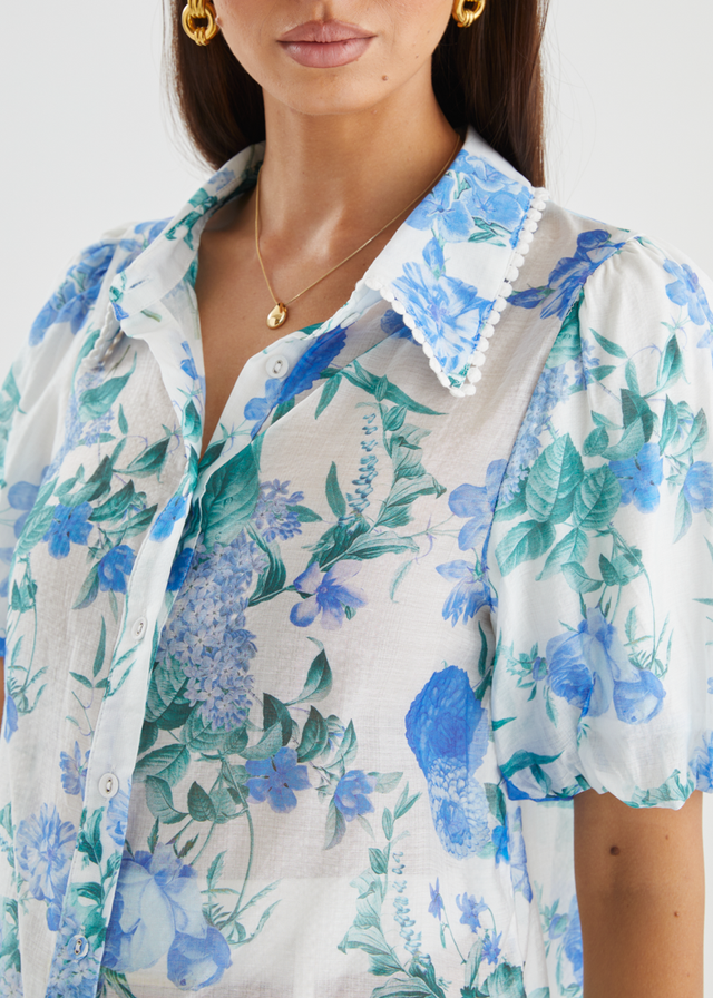 Aldiana Blouse - Blue Garden