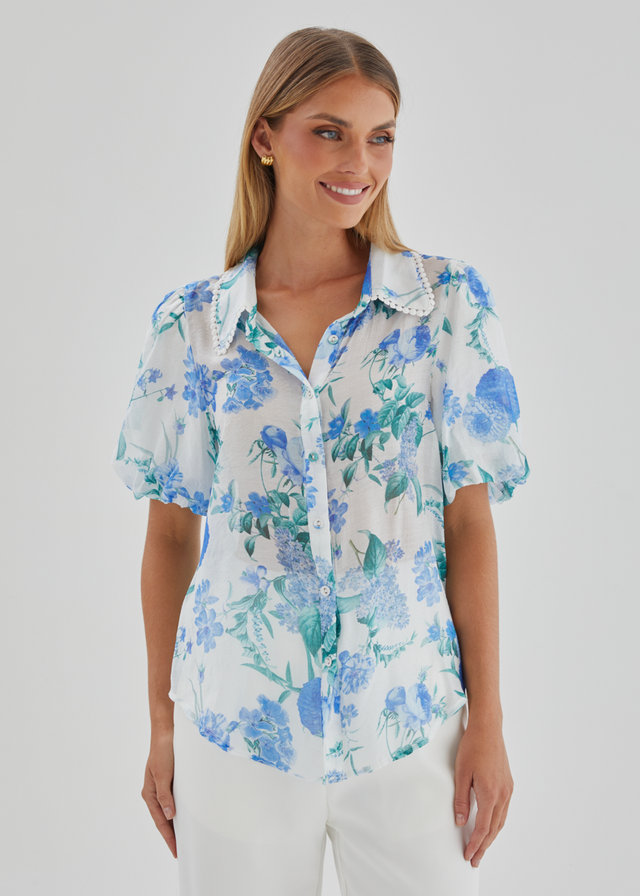 Aldiana Blouse - Blue Garden