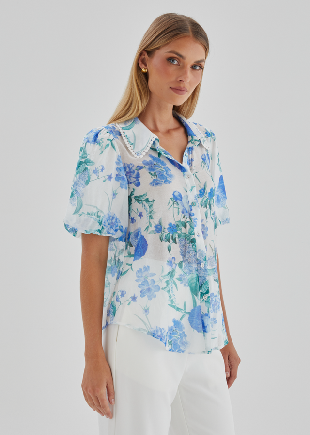 Aldiana Blouse - Blue Garden