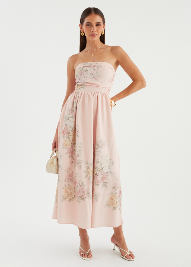 Mauley Strapless Maxi Dress - Blush Bouquet