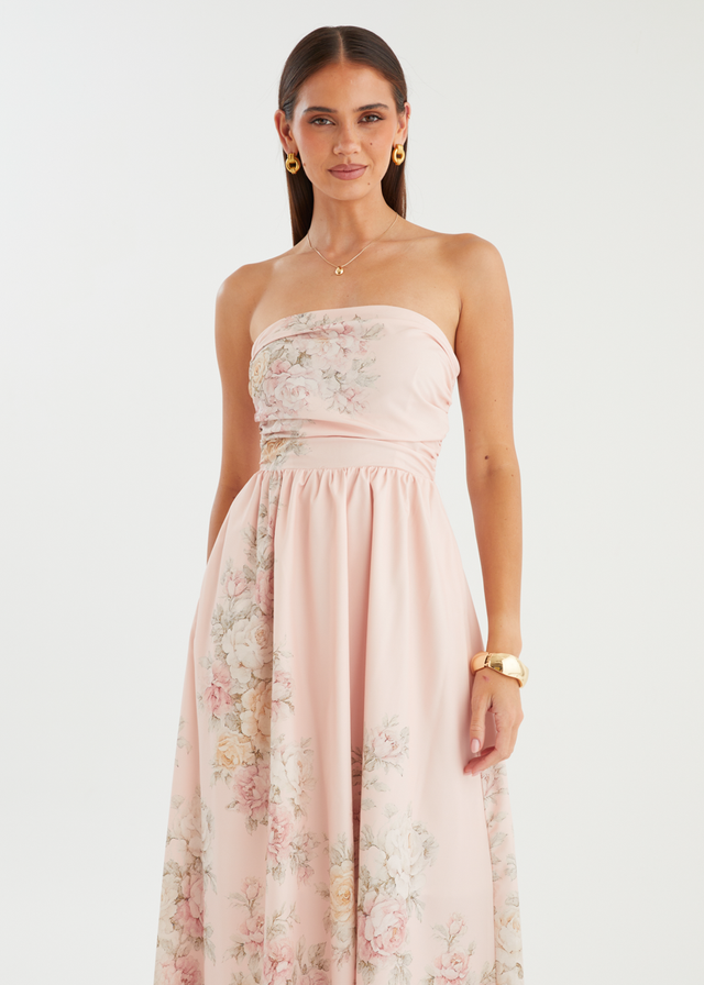 Mauley Strapless Maxi Dress - Blush Bouquet