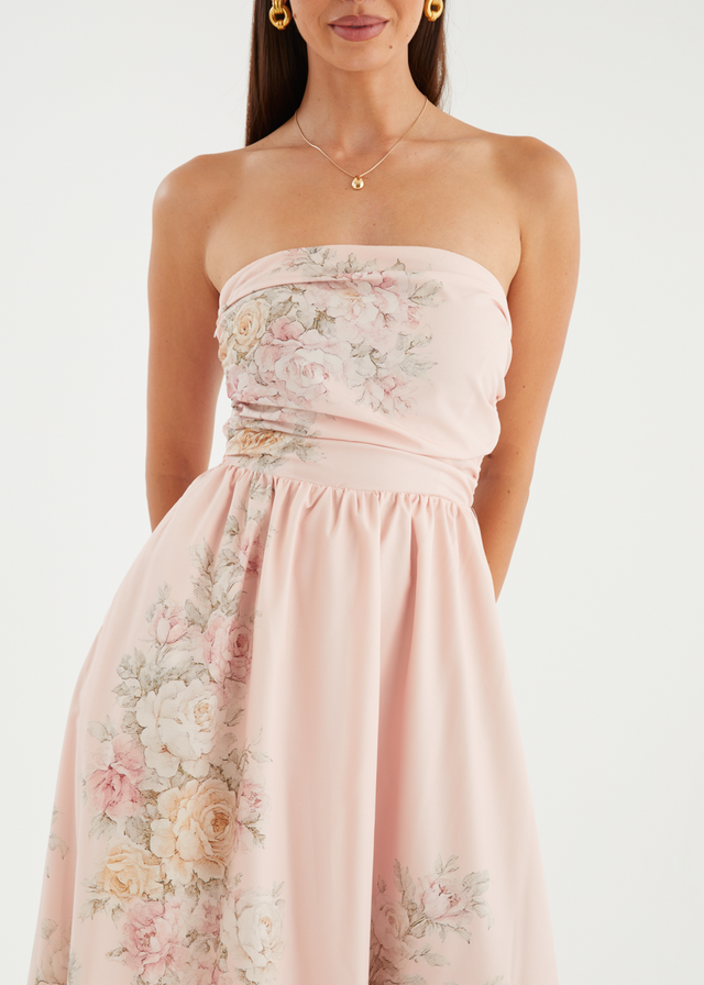 Mauley Strapless Maxi Dress - Blush Bouquet