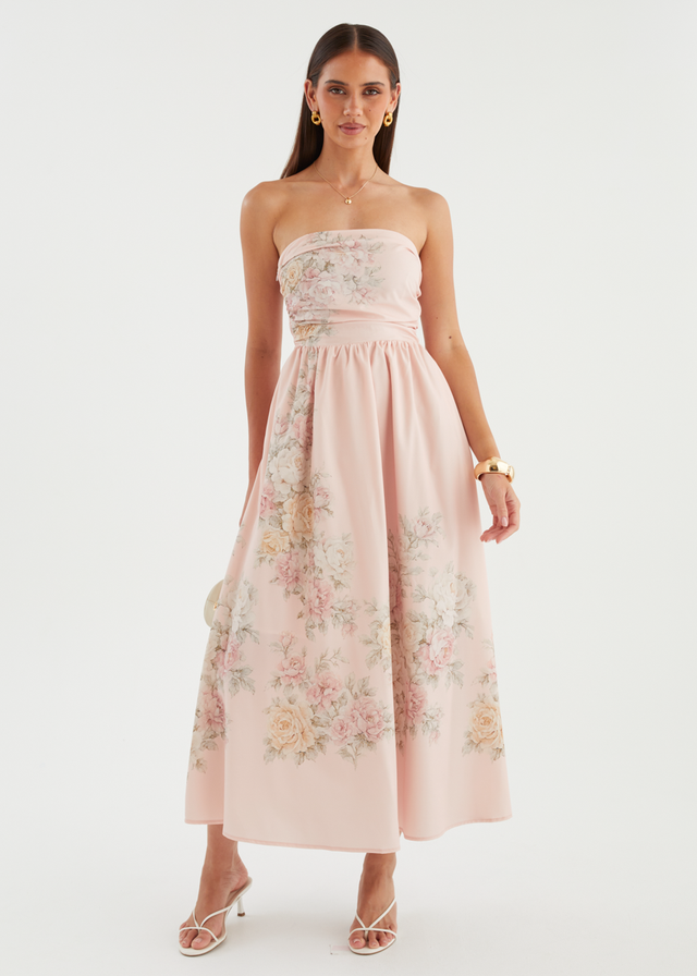 Mauley Strapless Maxi Dress - Blush Bouquet