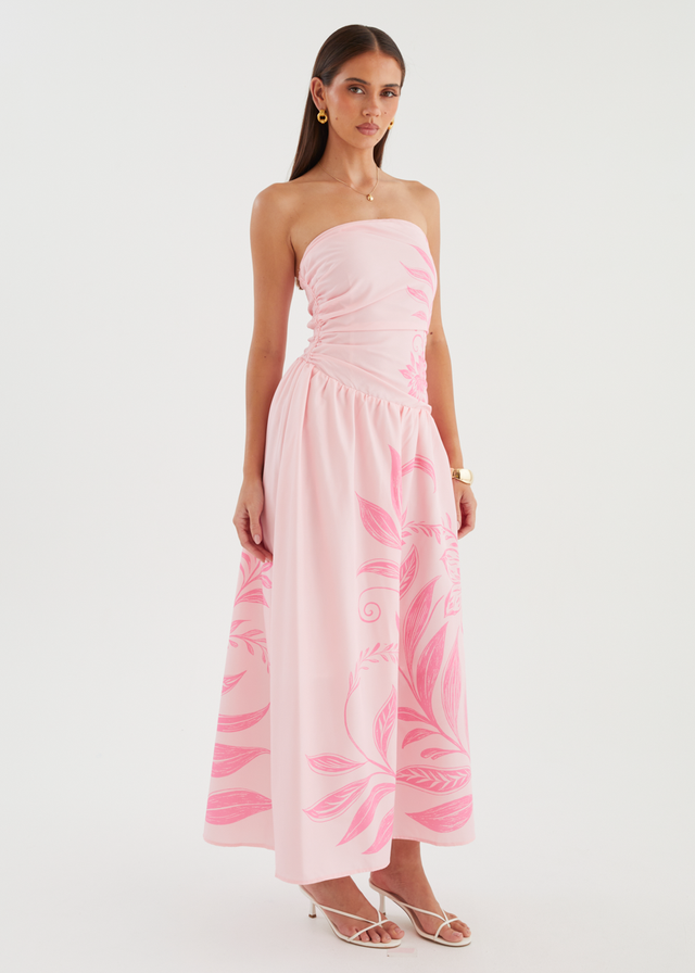 Zahley Strapless Maxi Dress - Pink Bloom