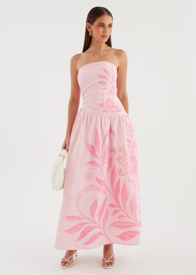 Zahley Strapless Maxi Dress - Pink Bloom