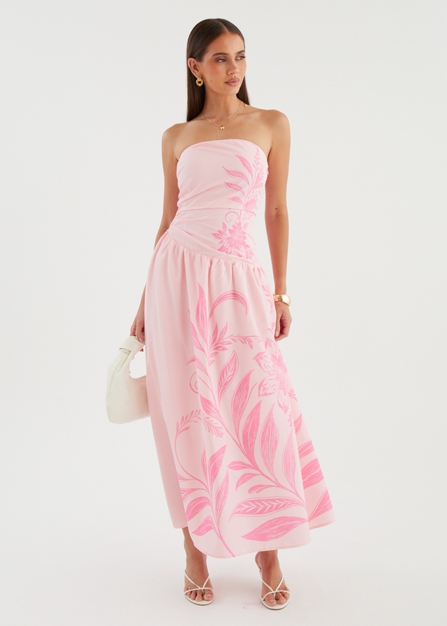 Zahley Strapless Maxi Dress - Pink Bloom