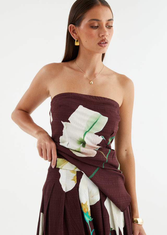 Carie Maxi Skirt - Burgundy Calla Lily