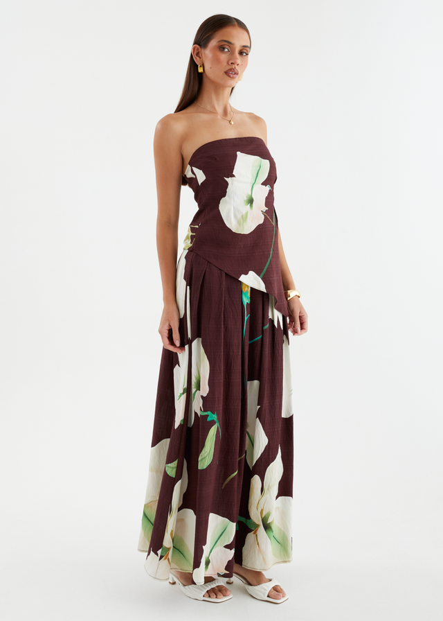 Carie Maxi Skirt - Burgundy Calla Lily