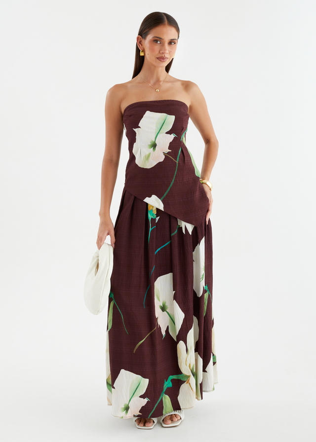 Carie Maxi Skirt - Burgundy Calla Lily