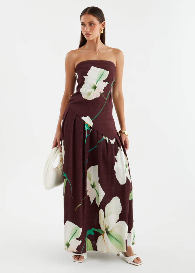 Carie Maxi Skirt - Burgundy Calla Lily