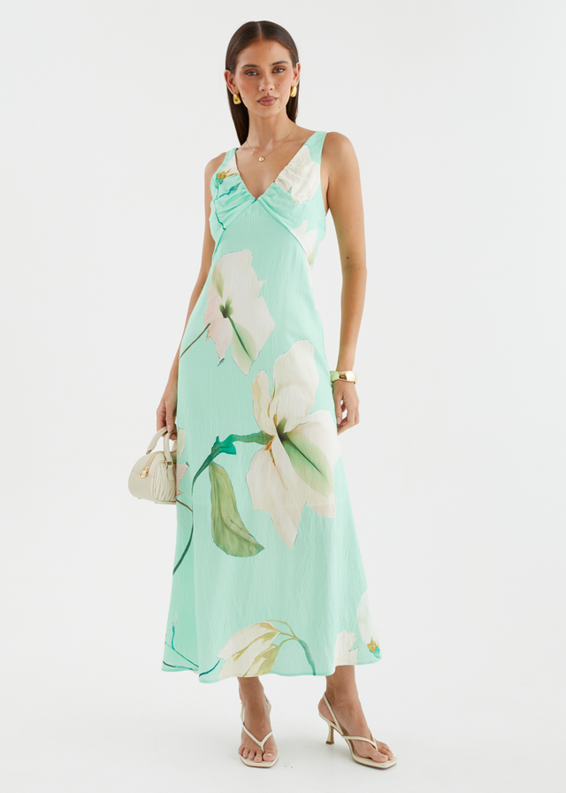Klaudia Maxi Dress - Mint Flowers
